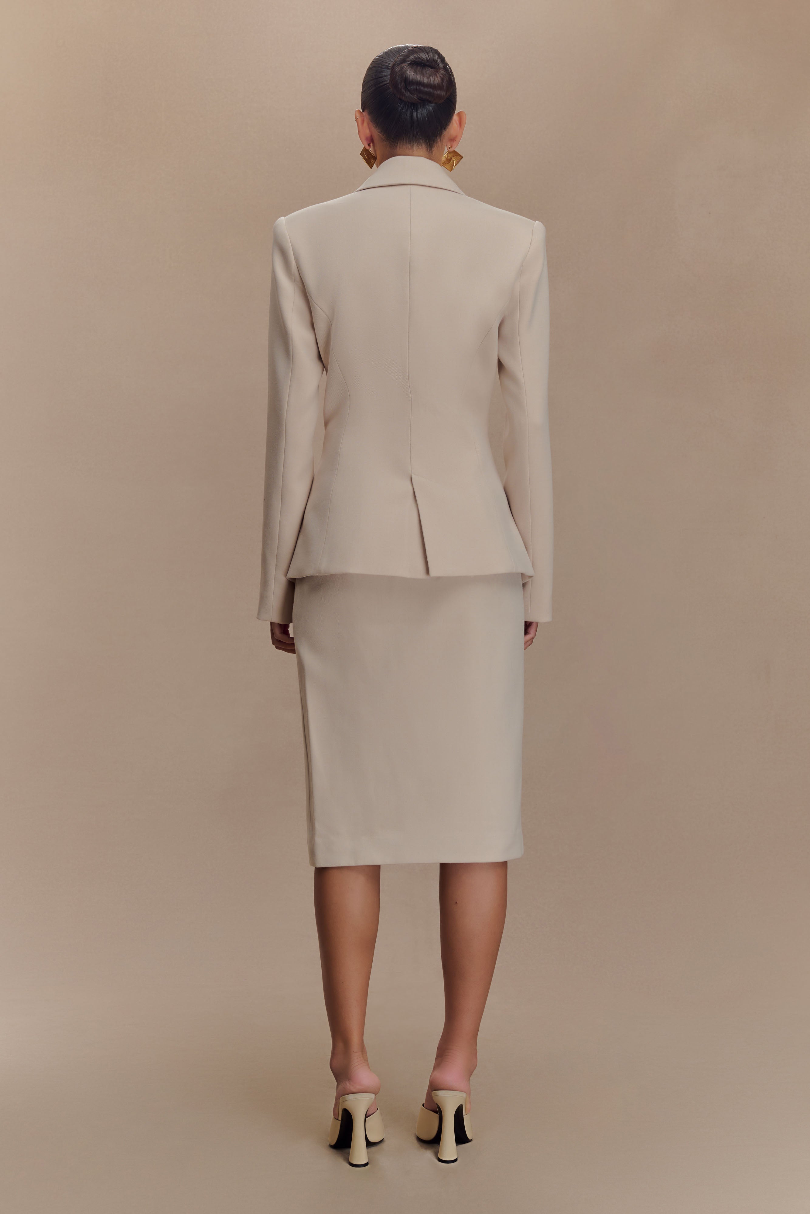 Max Cinched Waist Blazer - Ivory Stone - Image 5
