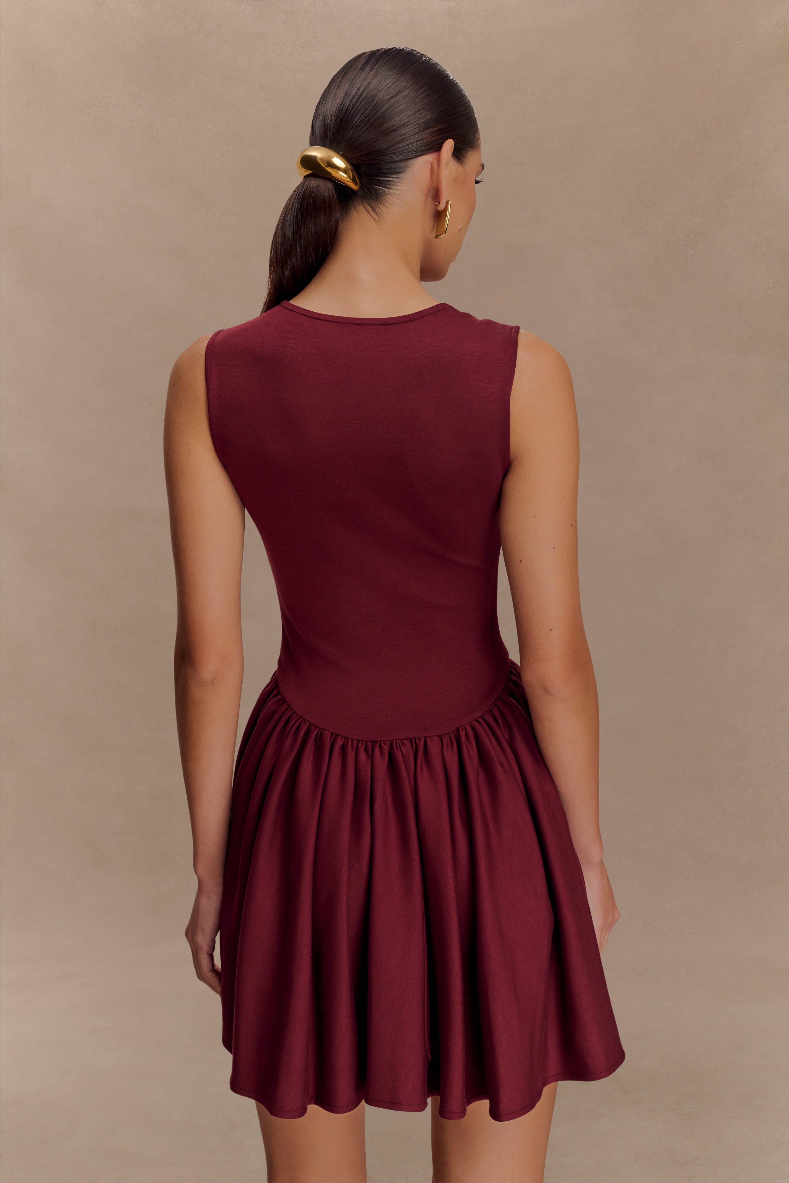 Alternative view of Sharon Scuba Jersey Mini Dress - Wine