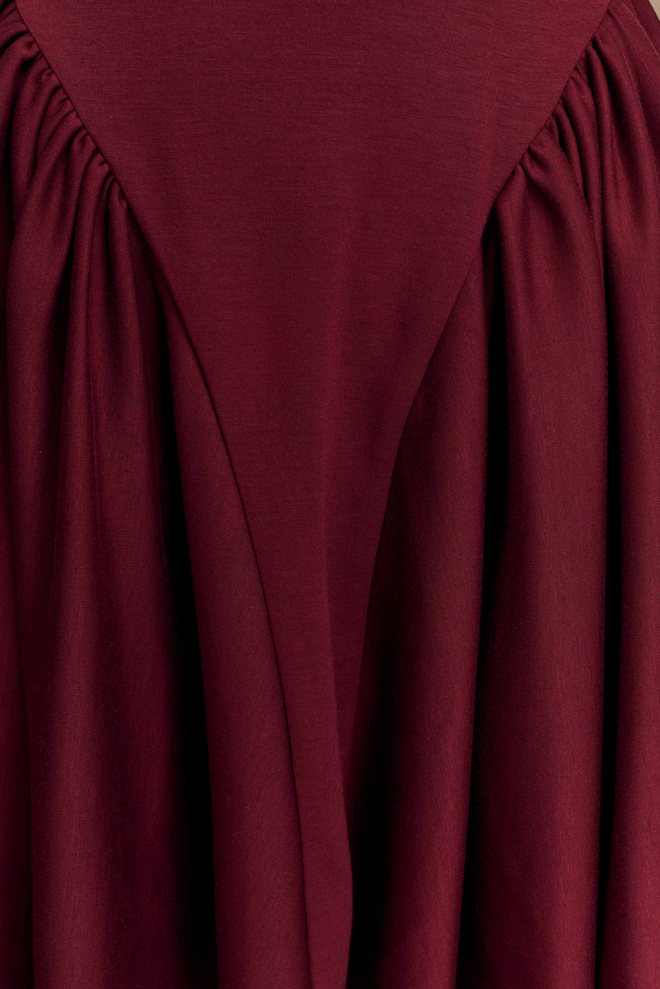 Sharon Scuba Jersey Mini Dress - Wine - Image 7