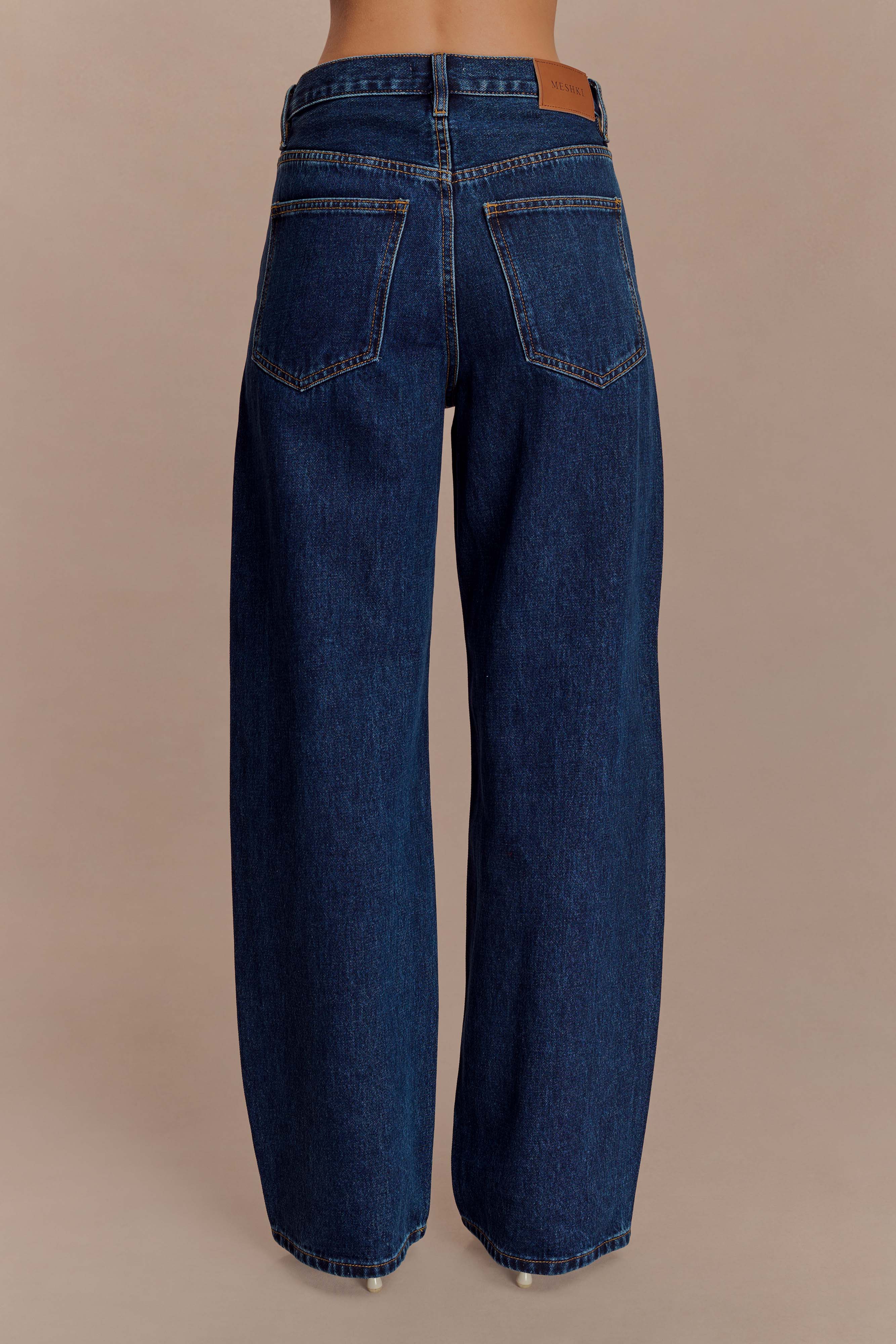 Laina Mid Rise Diamante Denim Jeans - Midnight Blue - Image 2
