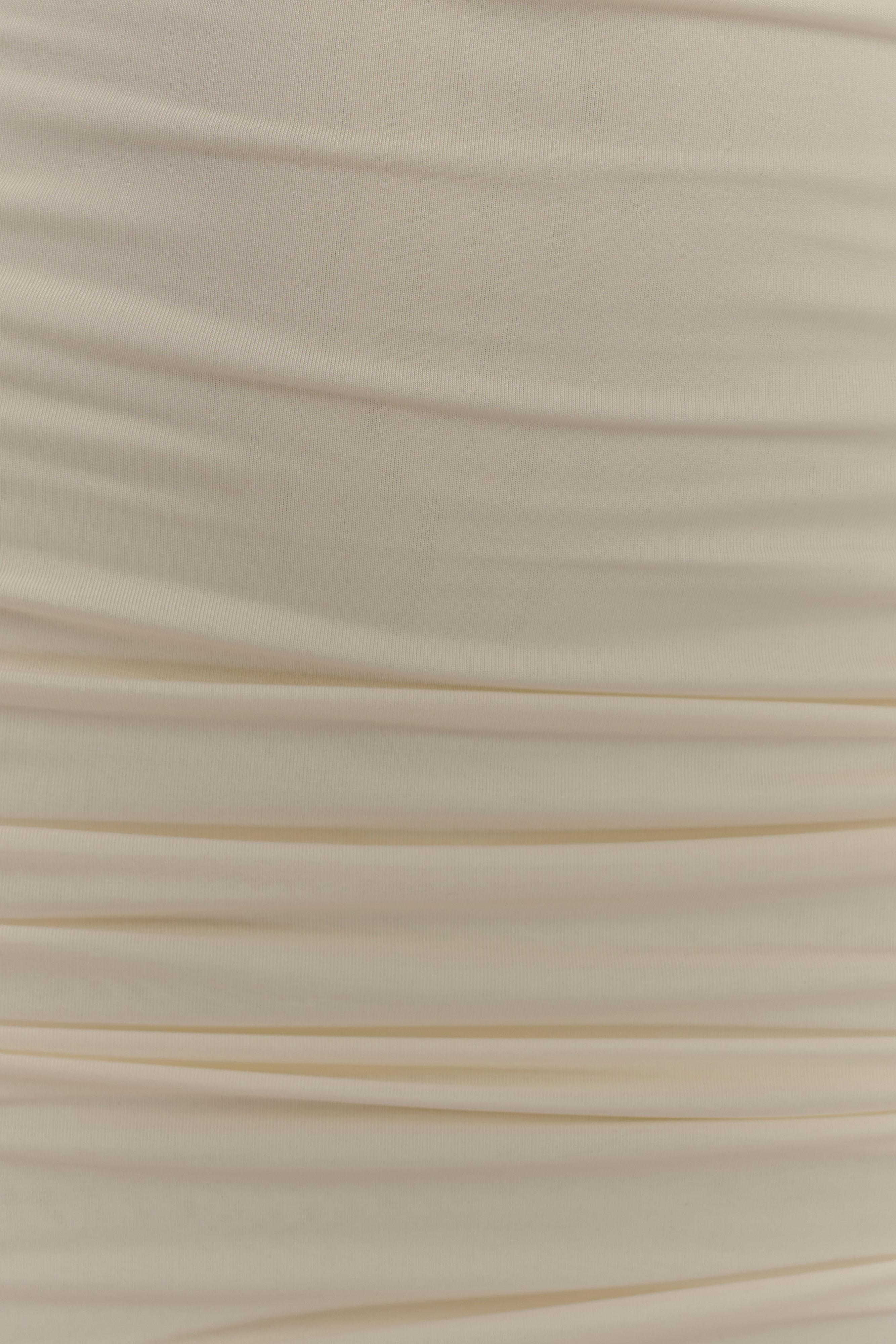 Mariposa Slinky Halter Mini Dress - Ivory - Image 7