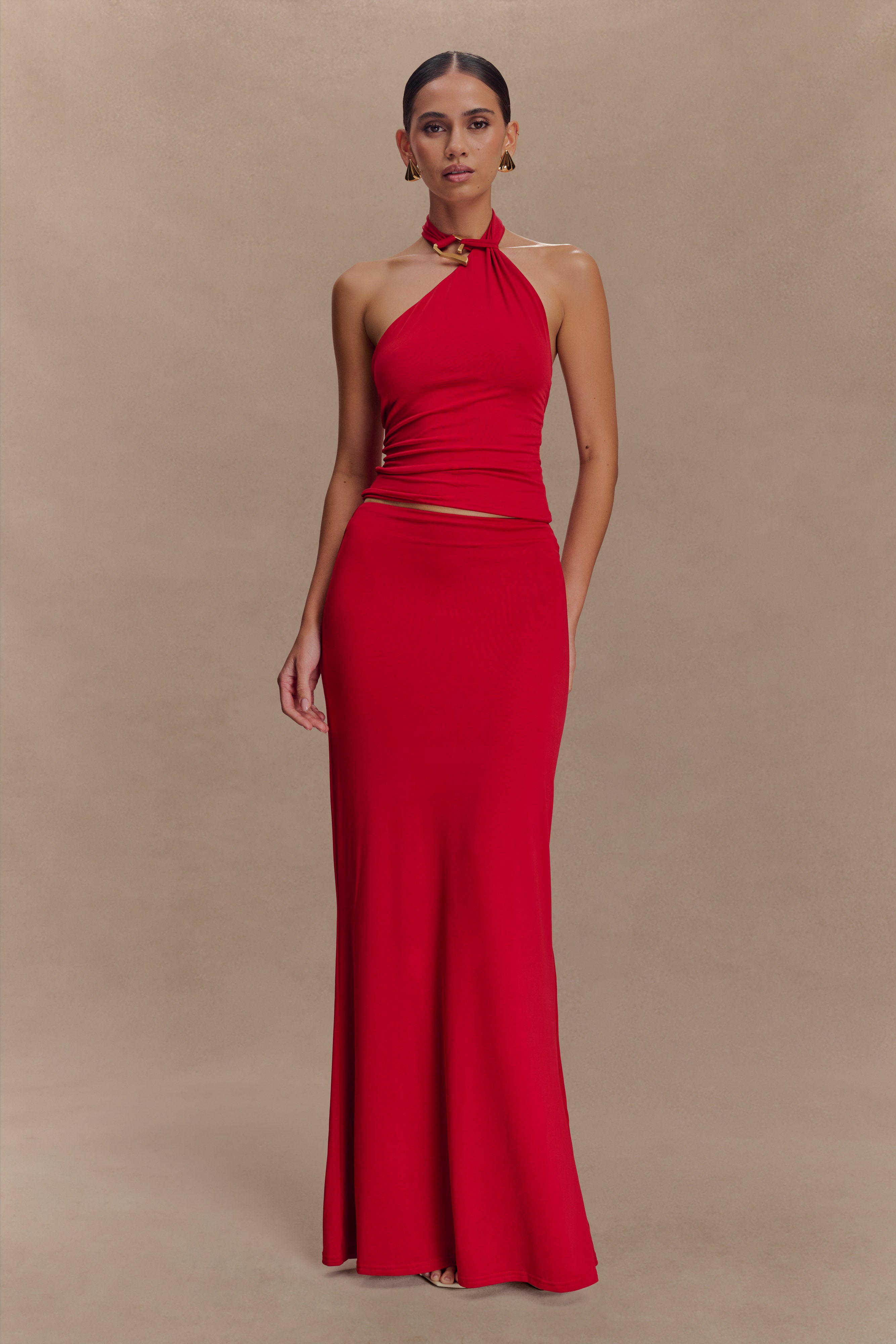 Mariposa Slinky Halter Top - Red - Image 6