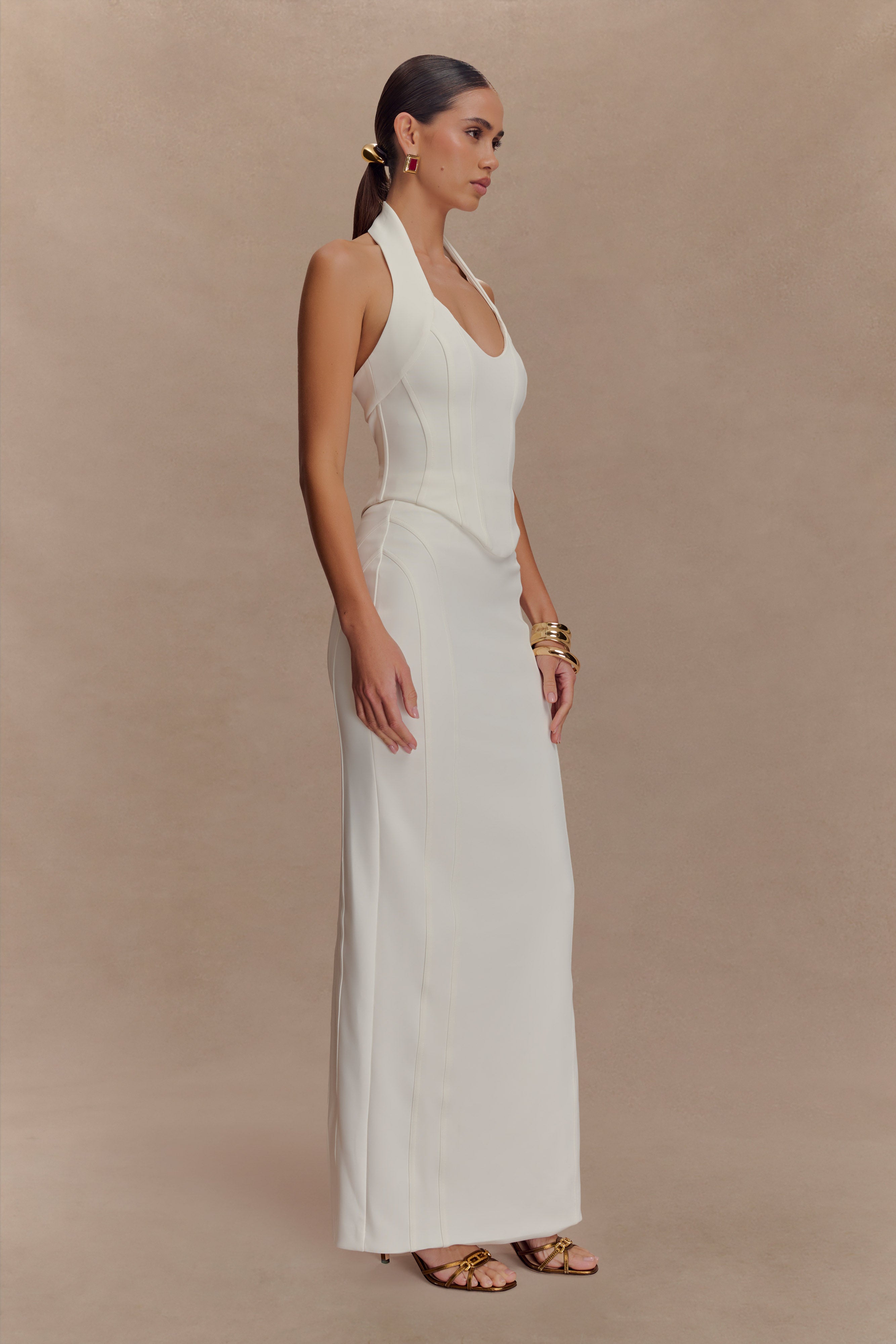Alma High Waist Maxi Skirt - White - Image 4