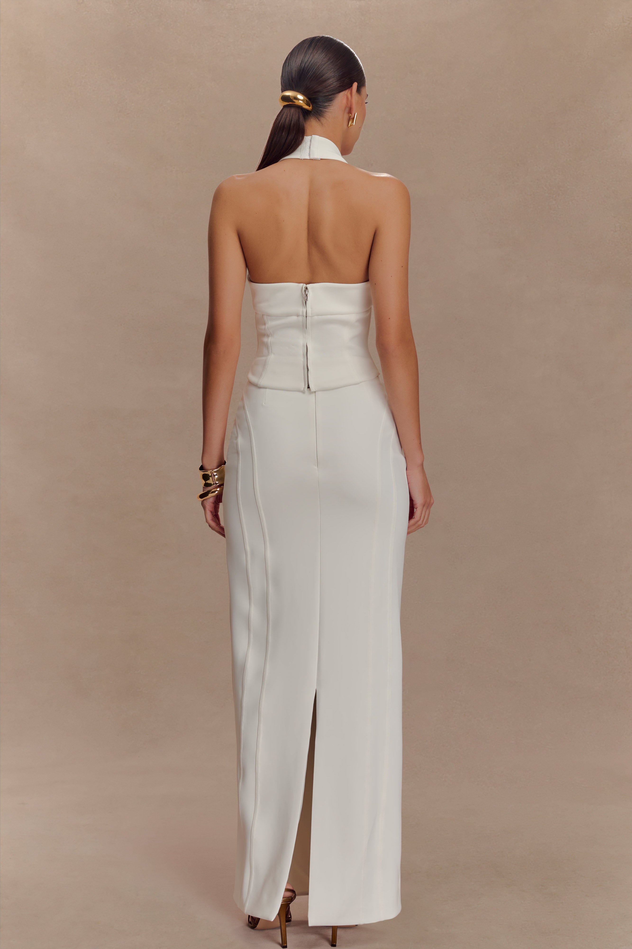 Alma High Waist Maxi Skirt - White - Image 5