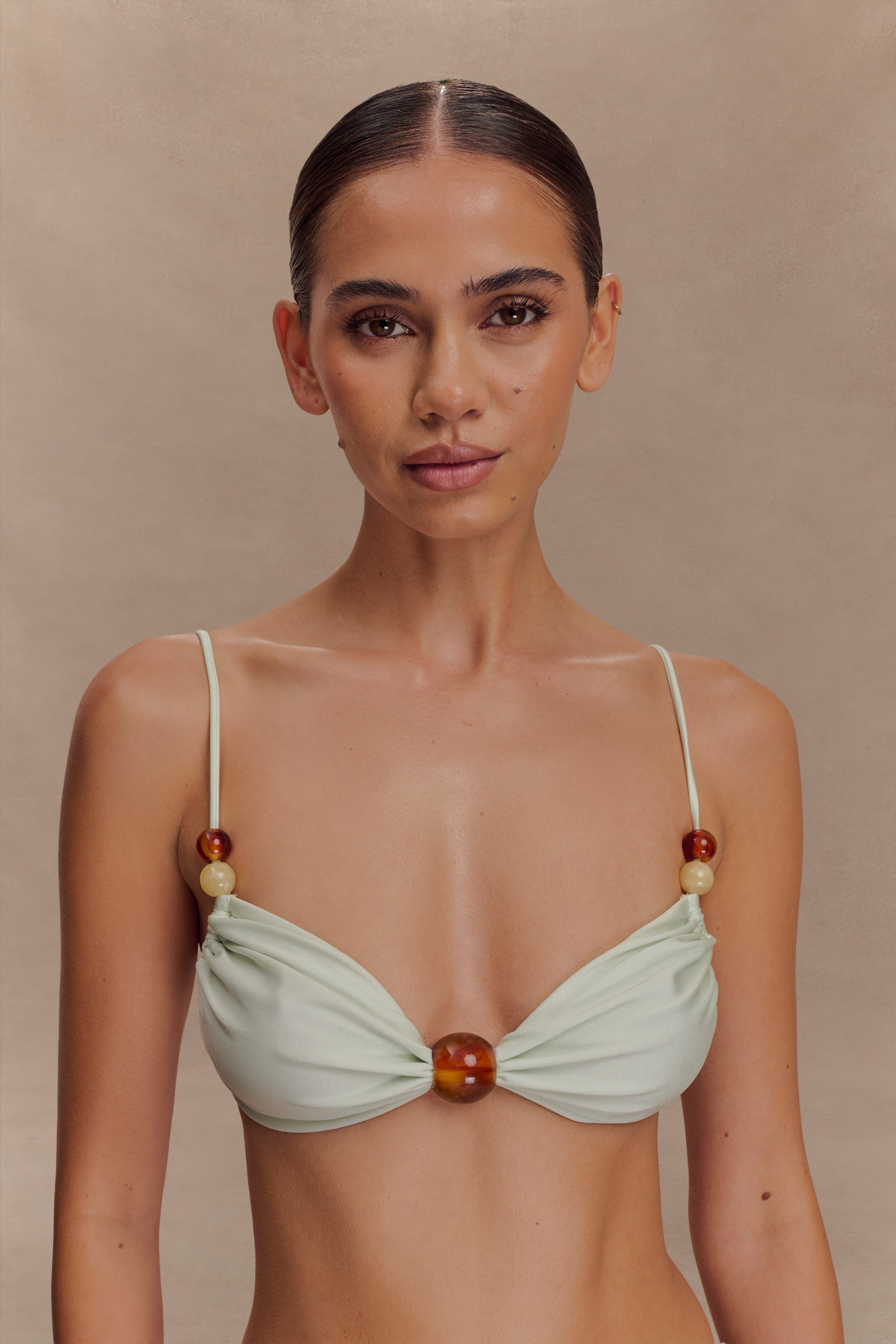 Alternative view of Memphis Beaded Bikini Top - Mint