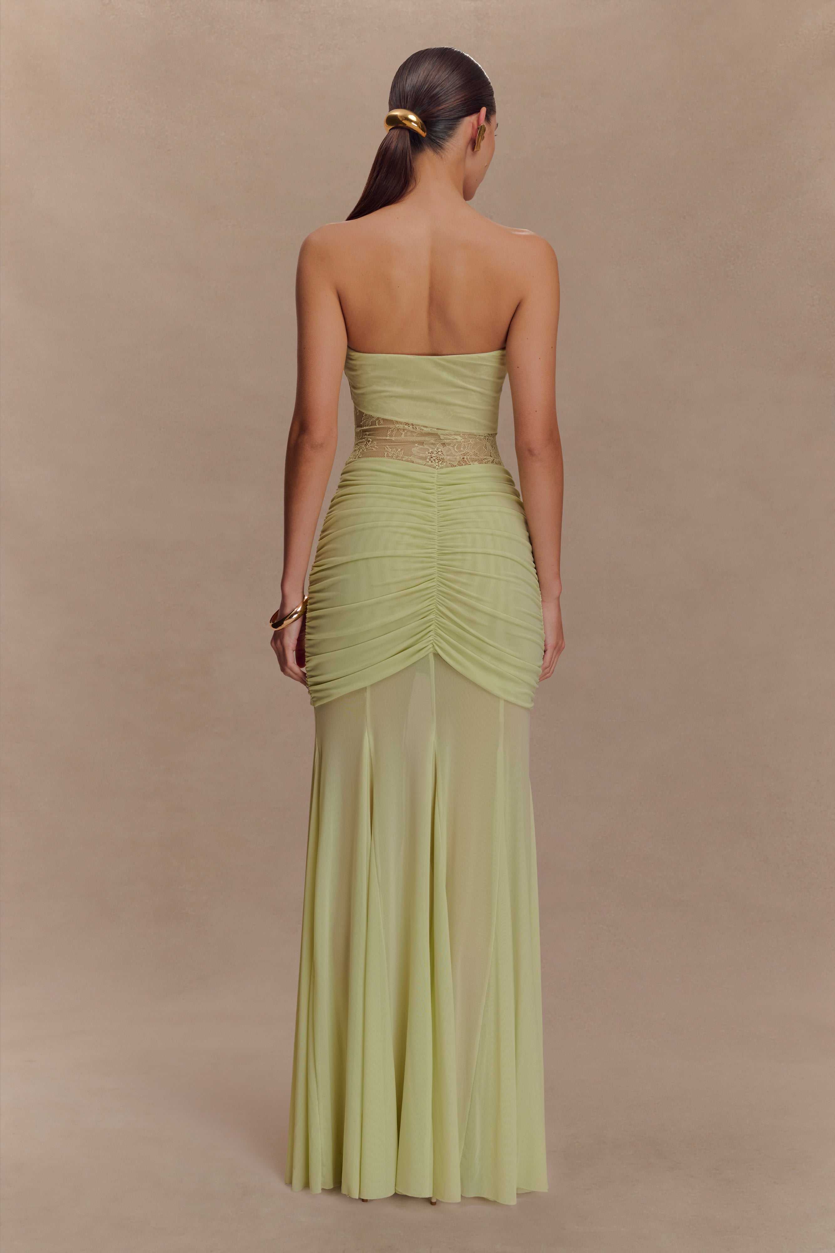 Alternative view of Khadijah Lace And Mesh Maxi Dress - Sage