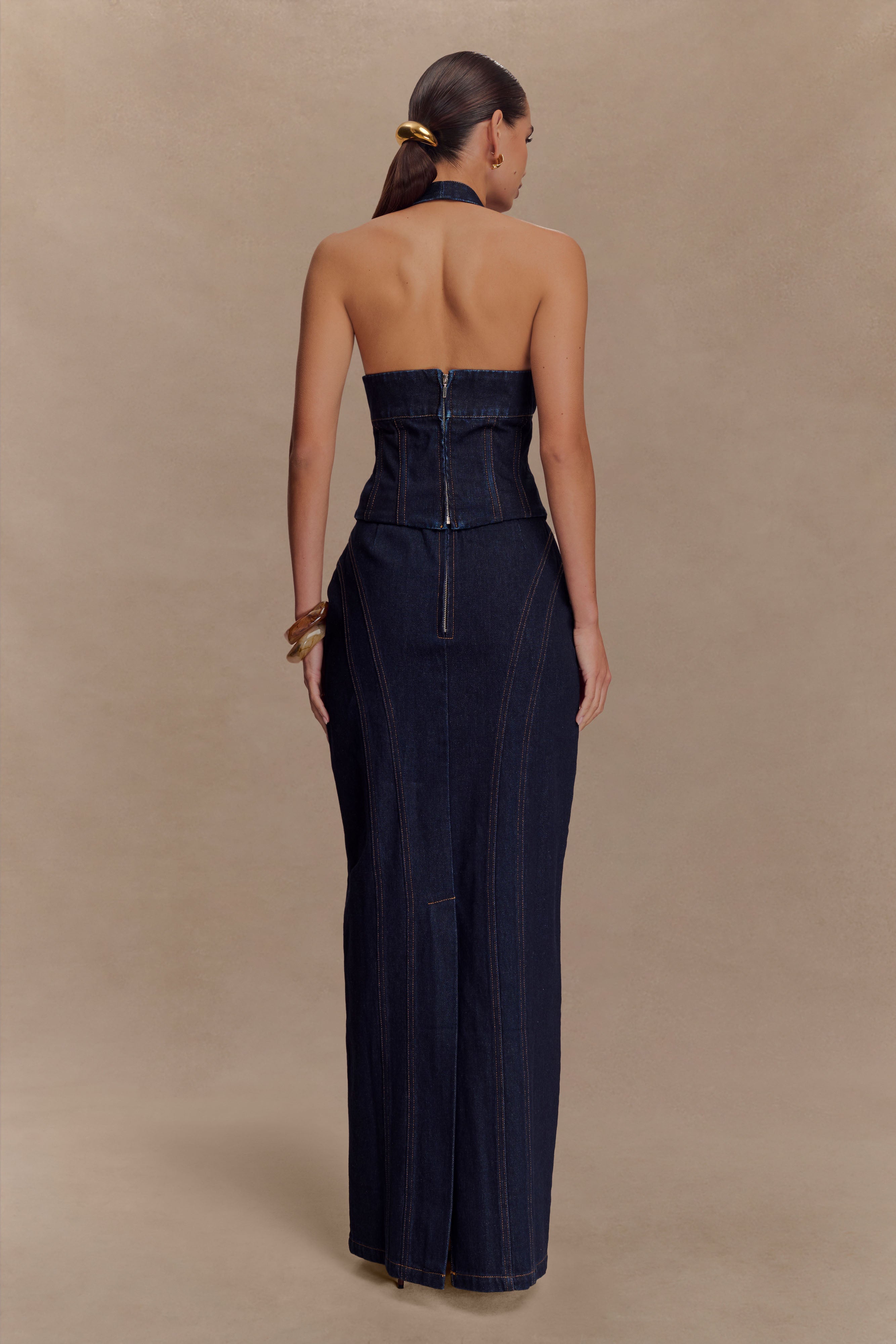 Alternative view of Alma Denim Maxi Skirt - Indigo Blue