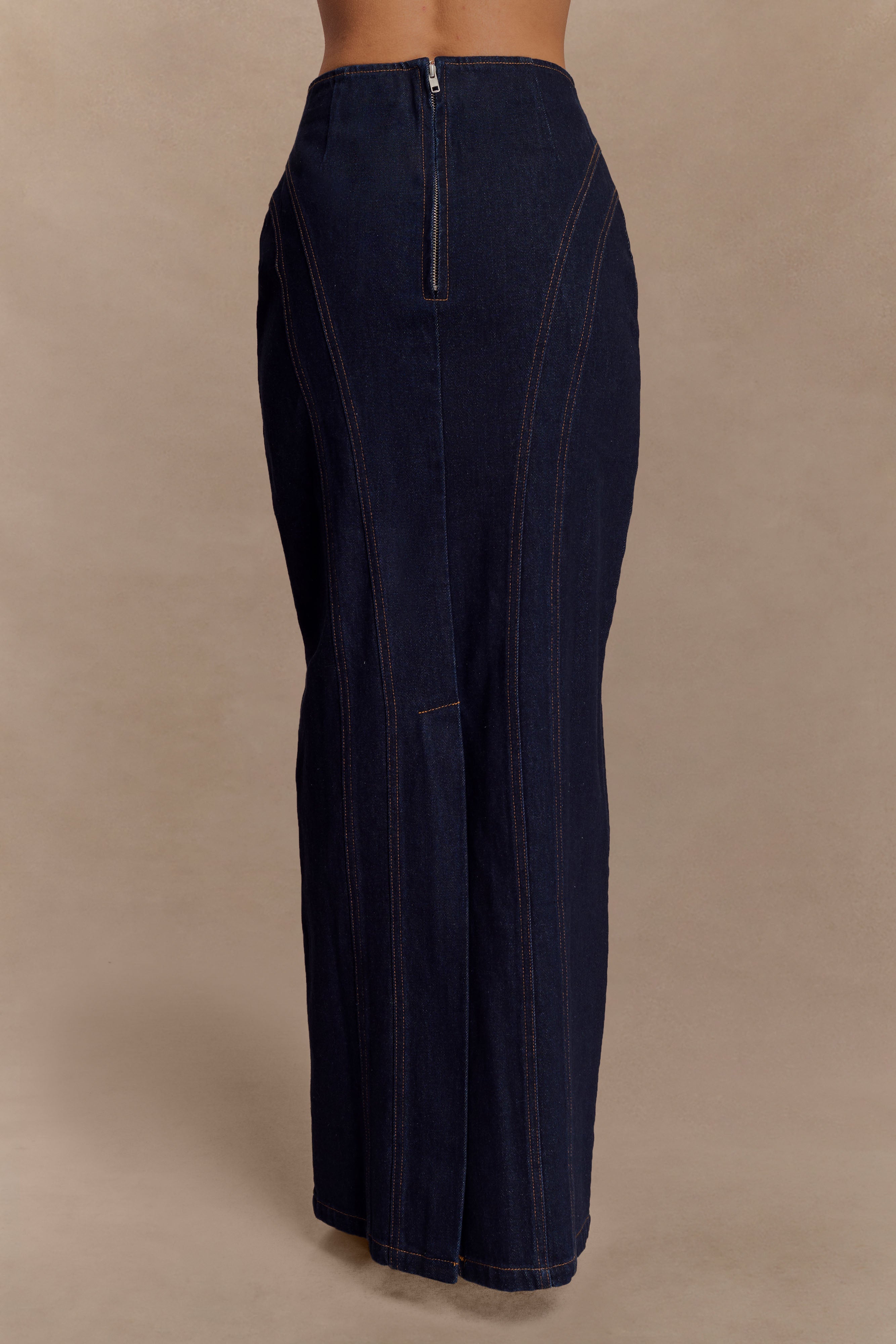 Alma Denim Maxi Skirt - Indigo Blue - Image 4