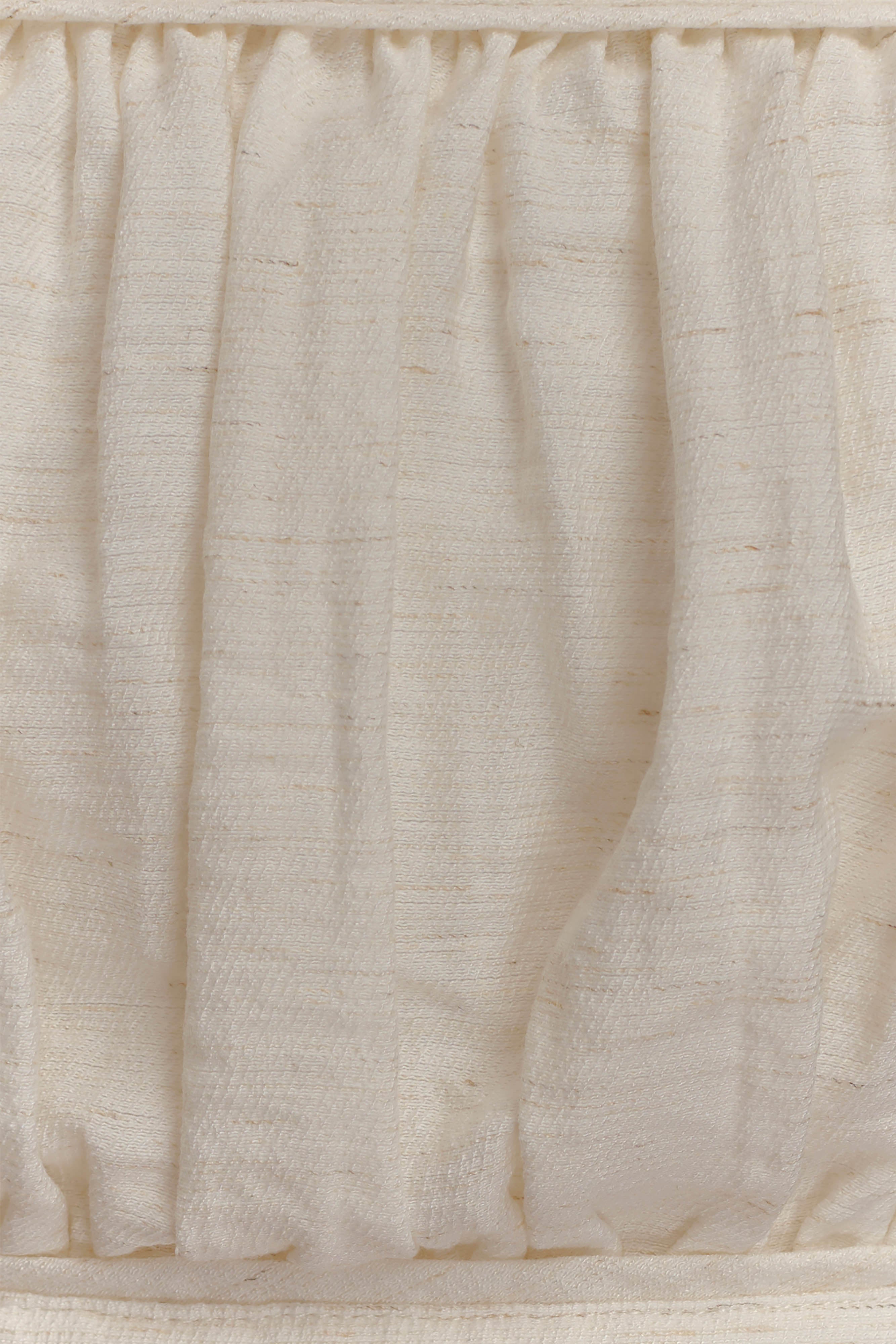 Scottie Shirred Linen Bandeau - Oat Marle - Image 7