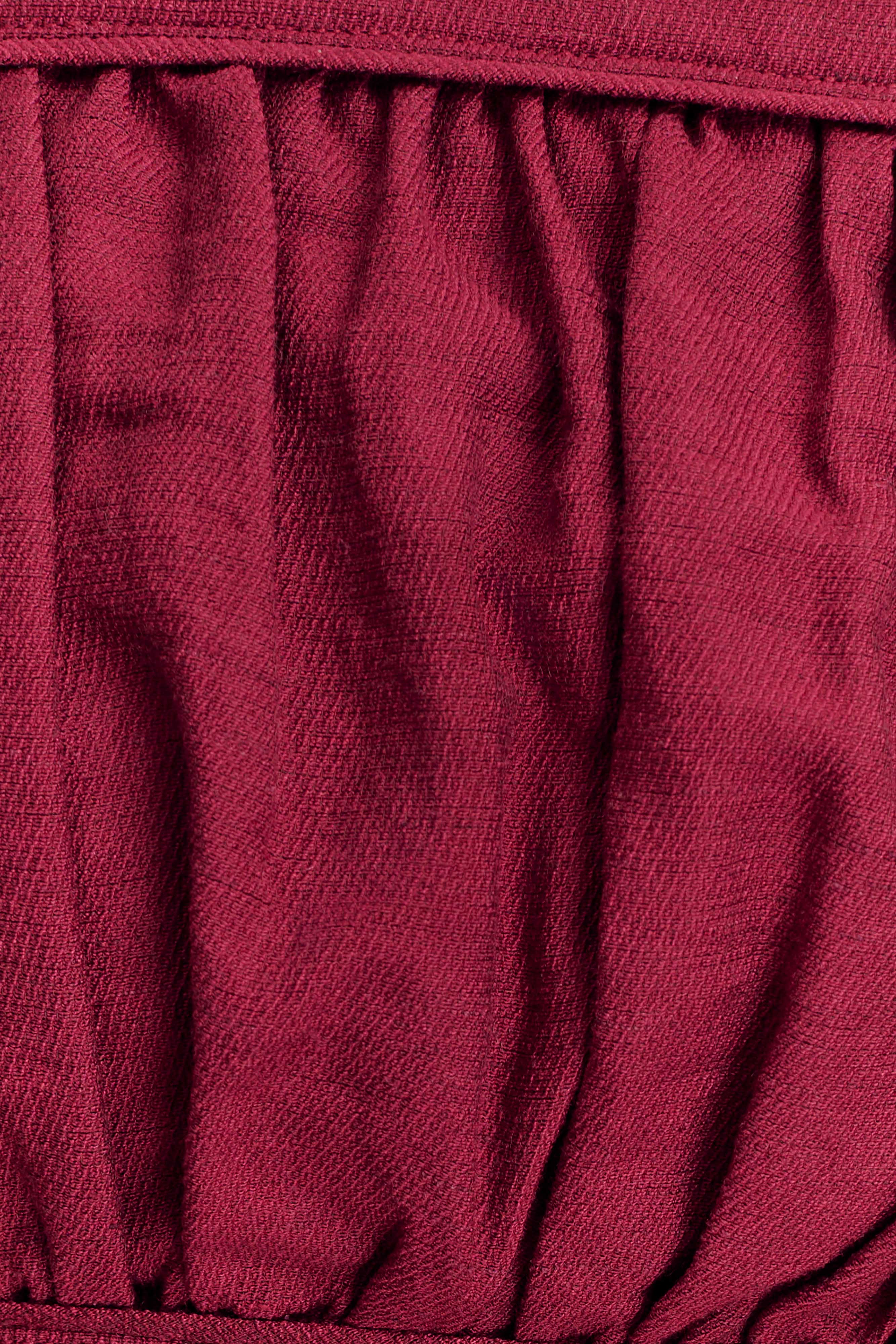 Scottie Shirred Linen Bandeau - Wine - Image 7