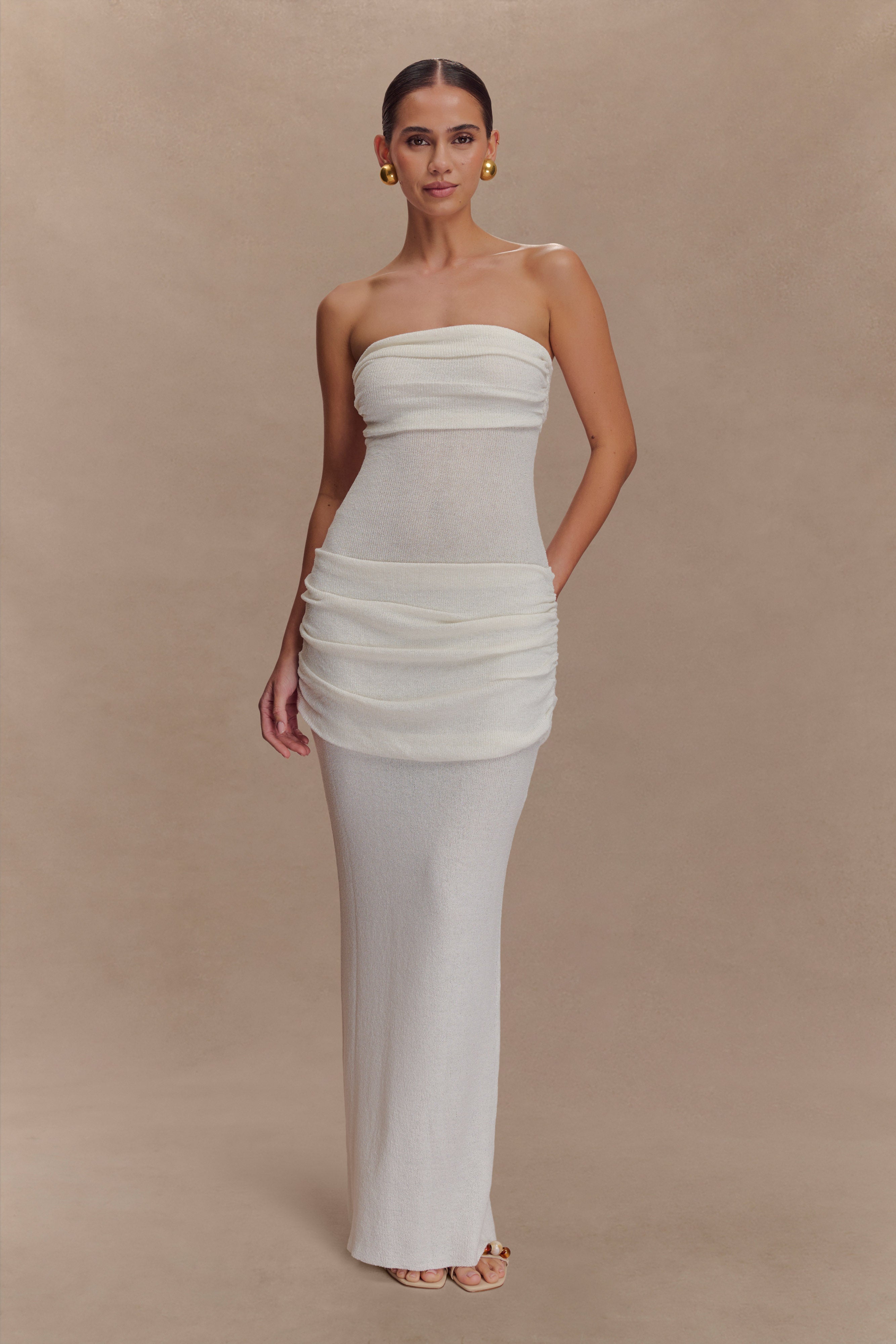 Alternative view of Elora Strapless Knit Maxi Dress - Ivory