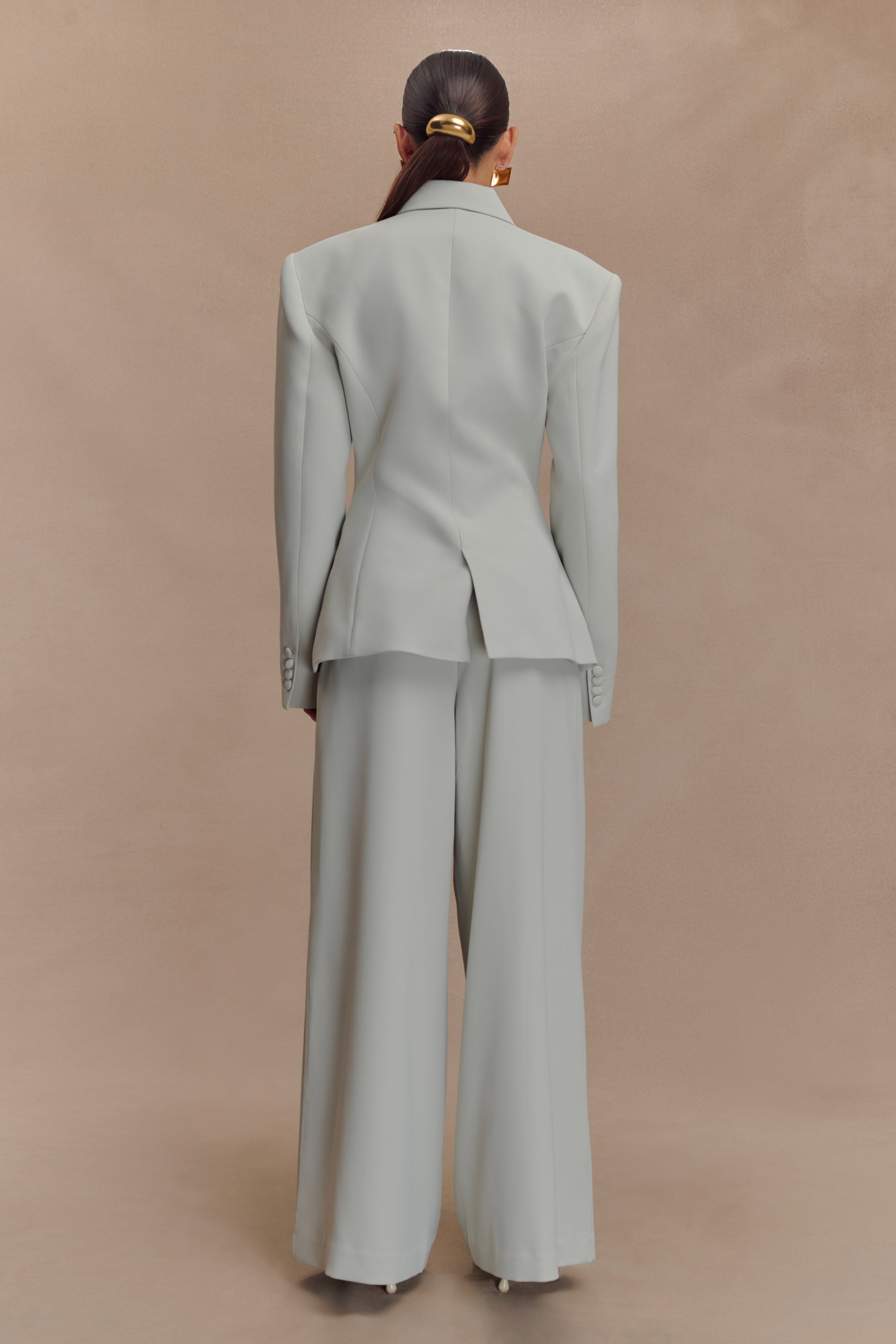 Jameson Cinched Suiting Blazer - Light Sage - Image 2