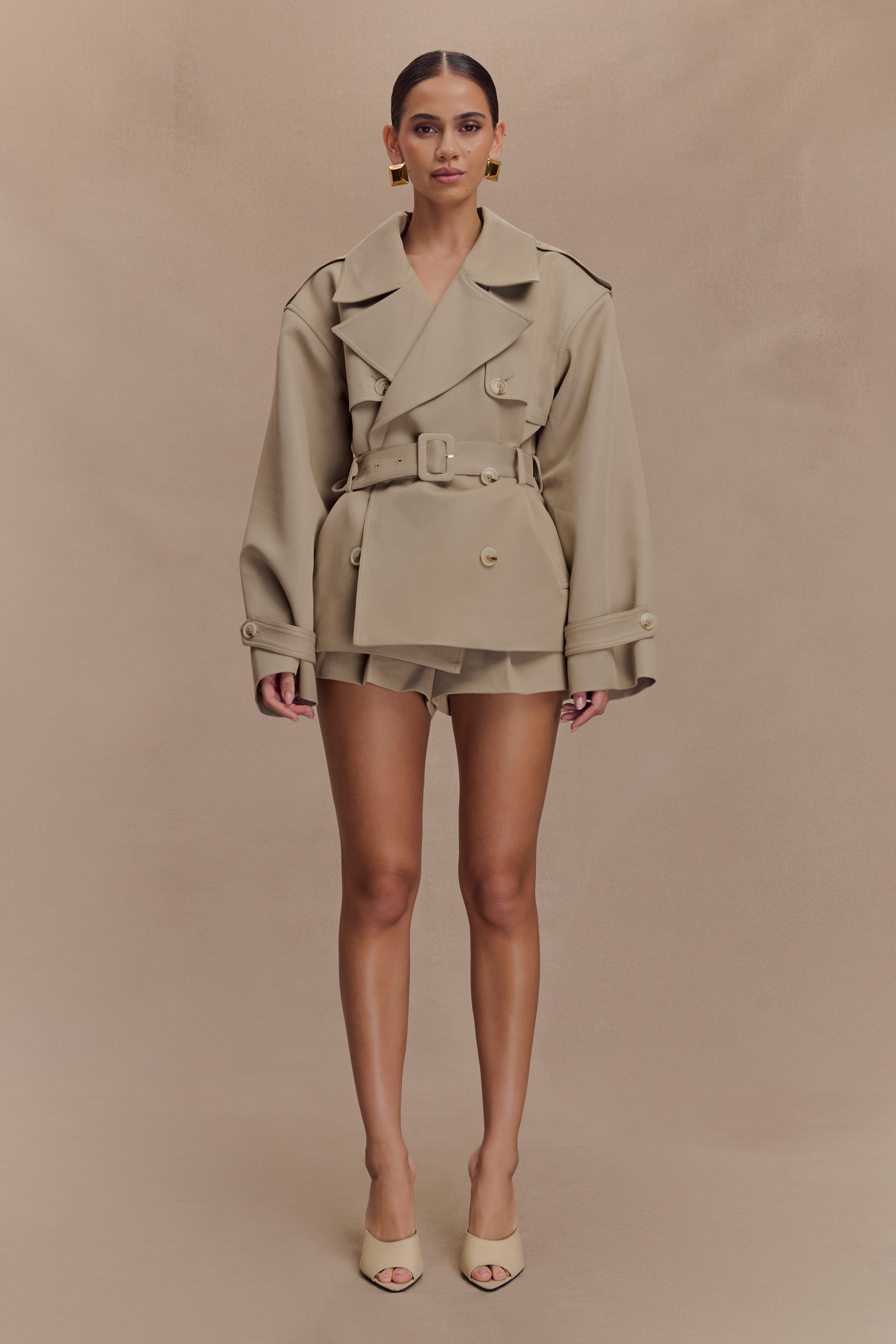 Alternative view of Alden Short Trench Jacket - Pebble