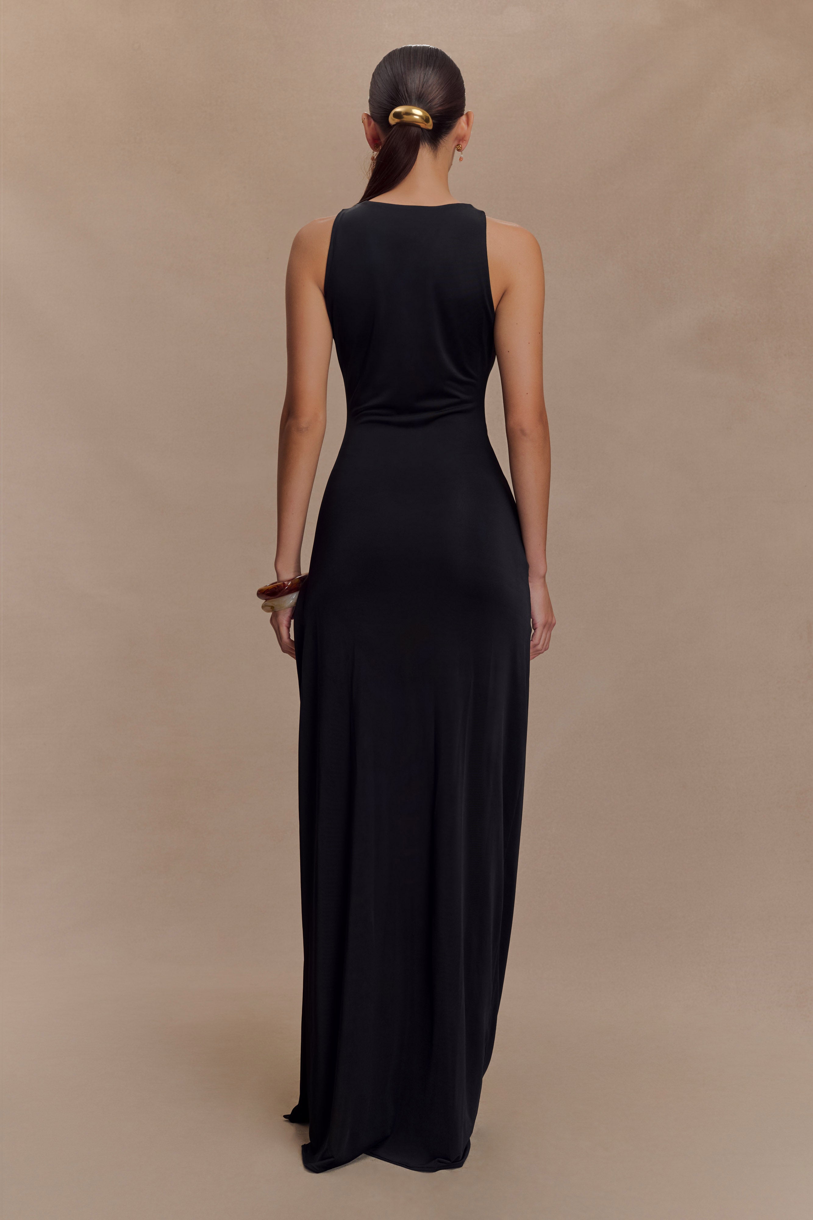 Kaiden Slinky Beaded Maxi Dress - Black - Image 2