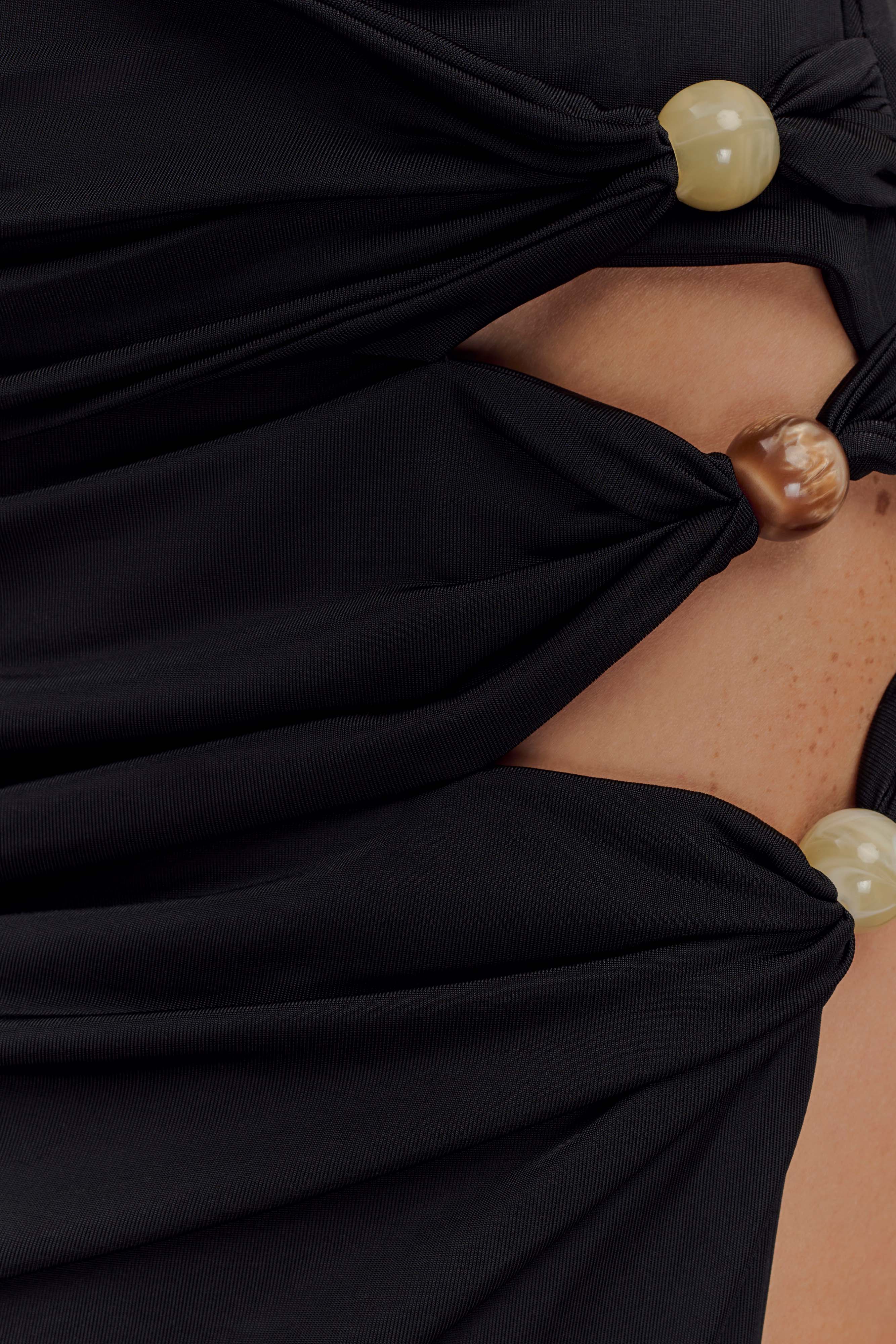Kaiden Slinky Beaded Maxi Dress - Black - Image 5