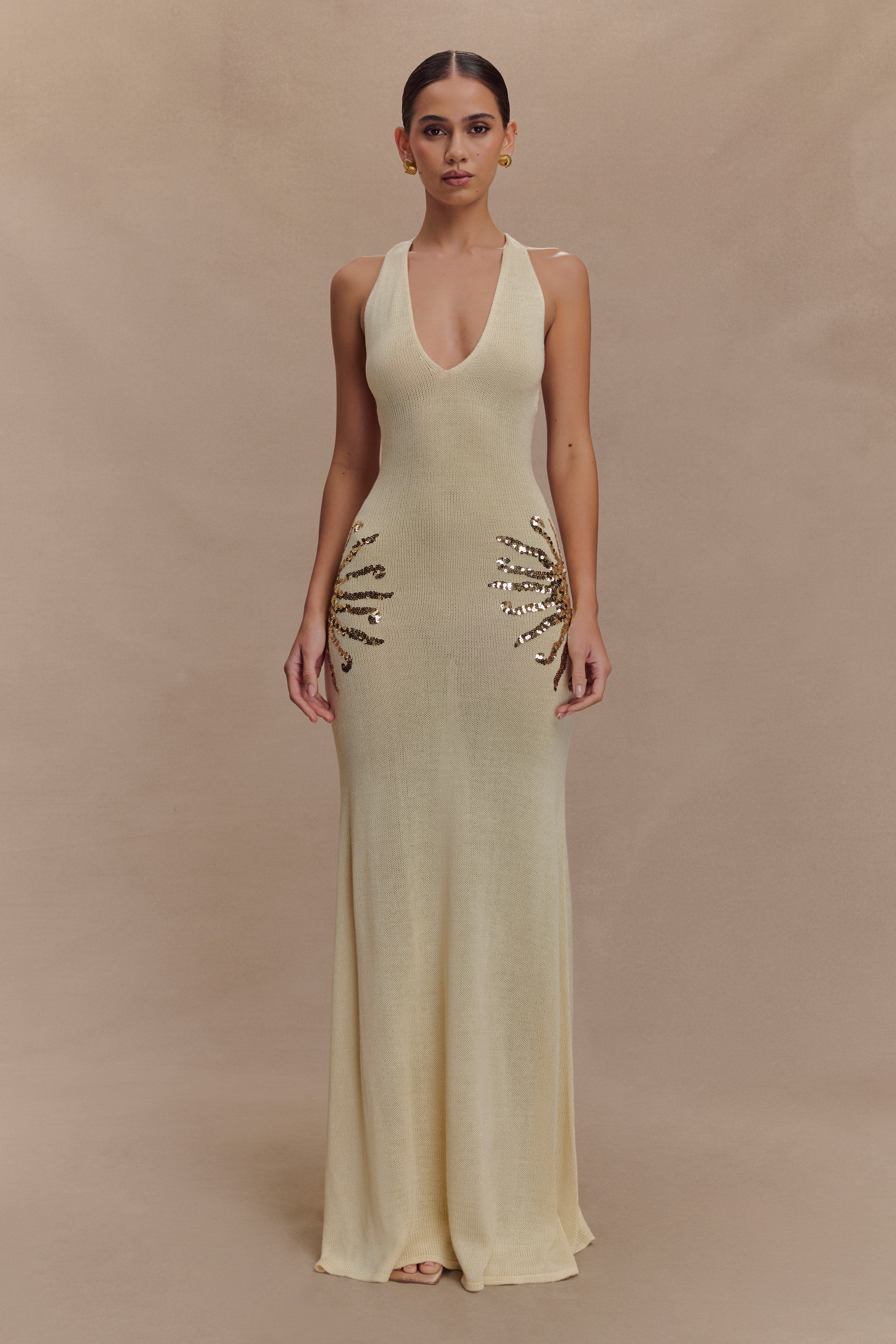 Ellington Knit Maxi Dress With Sequin - Ivory - Image 5