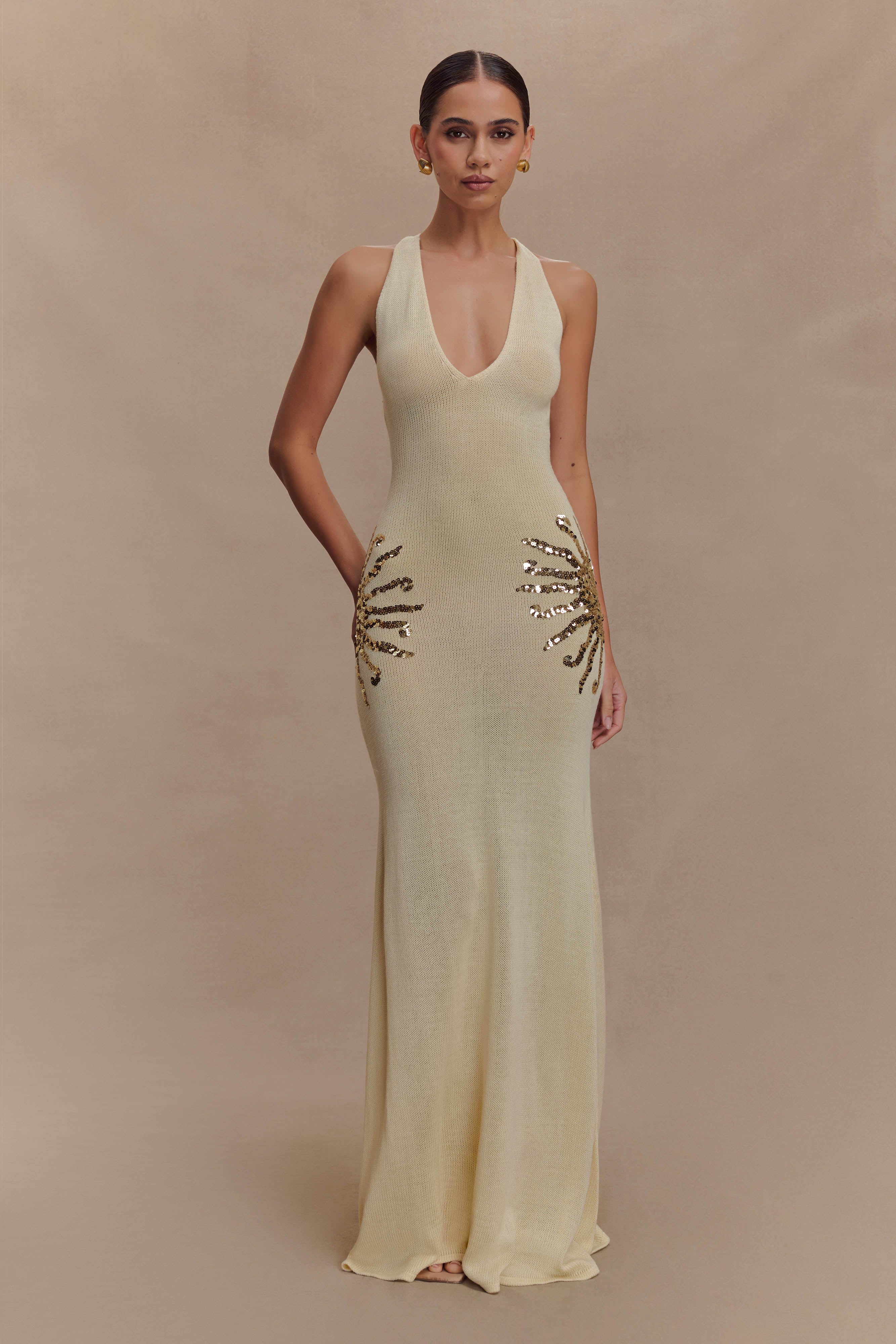 Ellington Knit Maxi Dress With Sequin - Ivory - Image 7