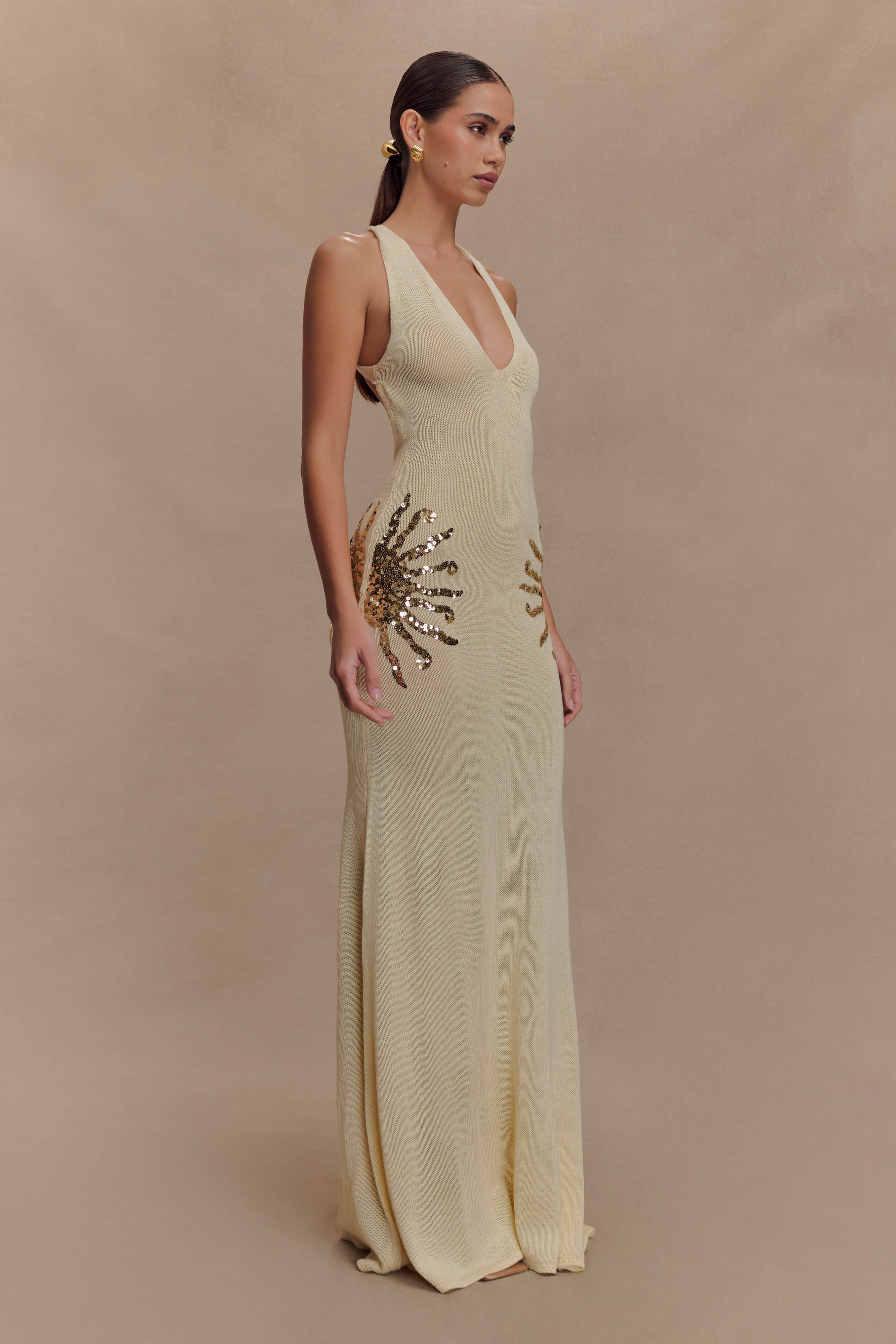 Ellington Knit Maxi Dress With Sequin - Ivory - Image 6