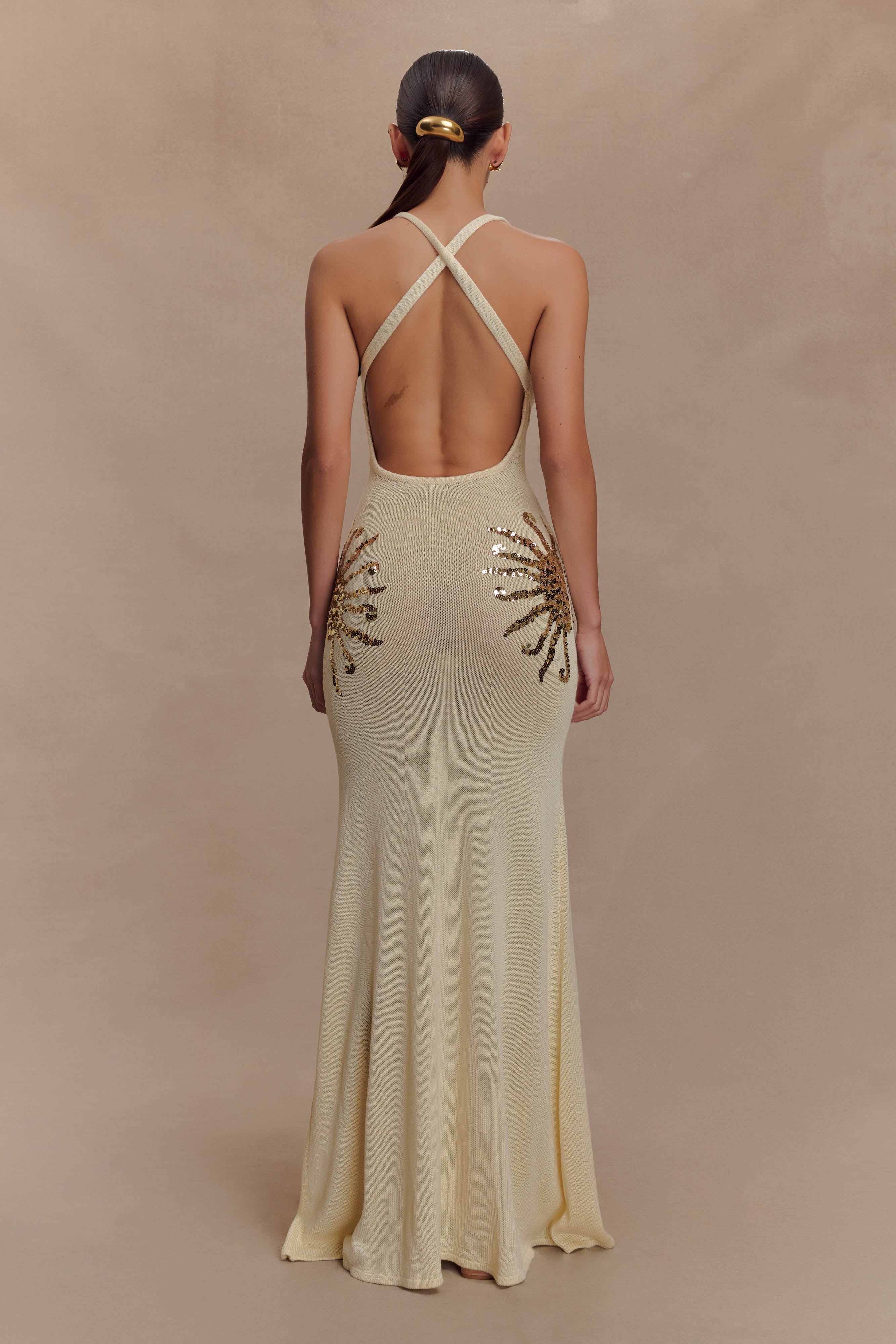 Ellington Knit Maxi Dress With Sequin - Ivory - Image 3