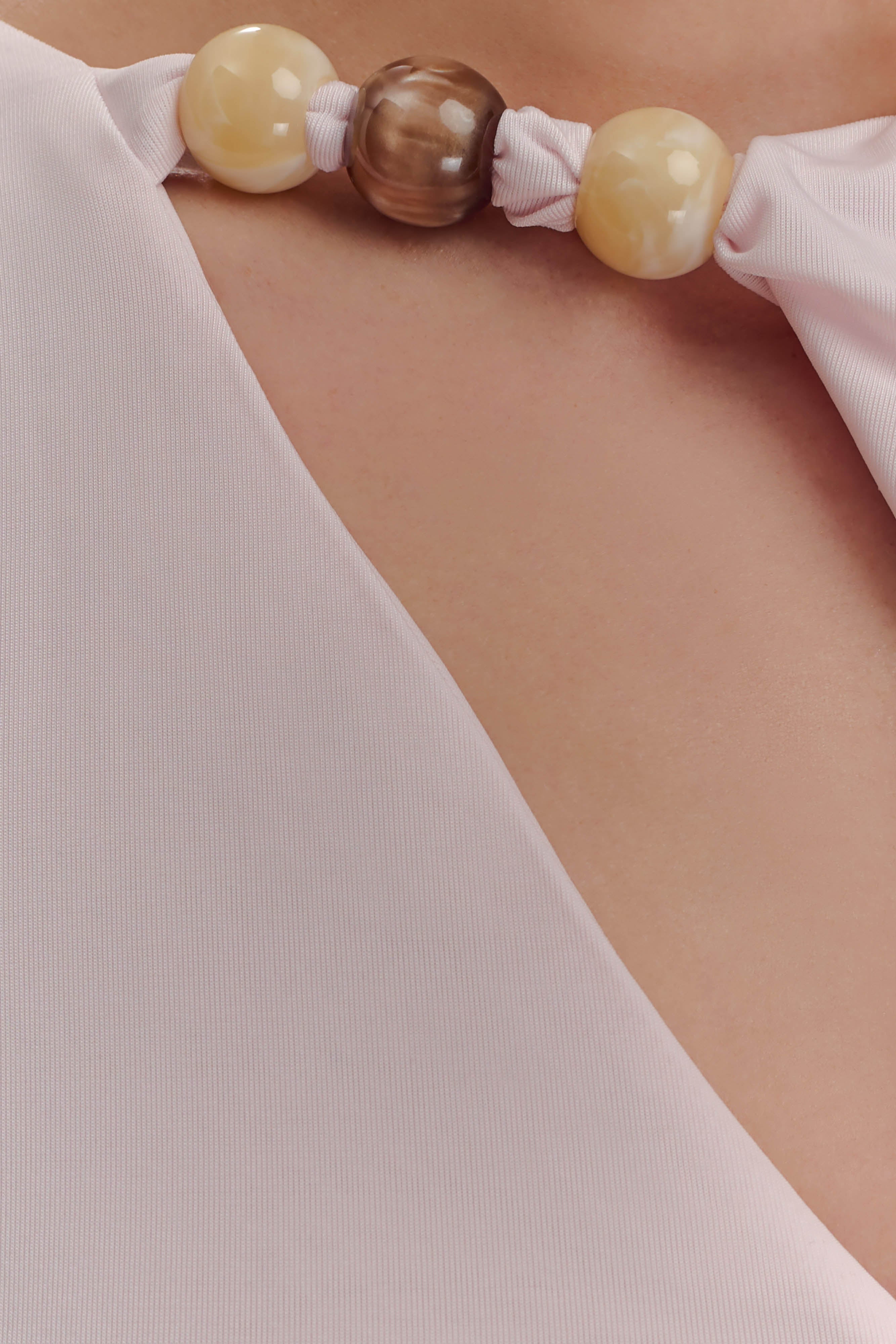 Alicent Slinky Beaded Top - Pale Pink - Image 5