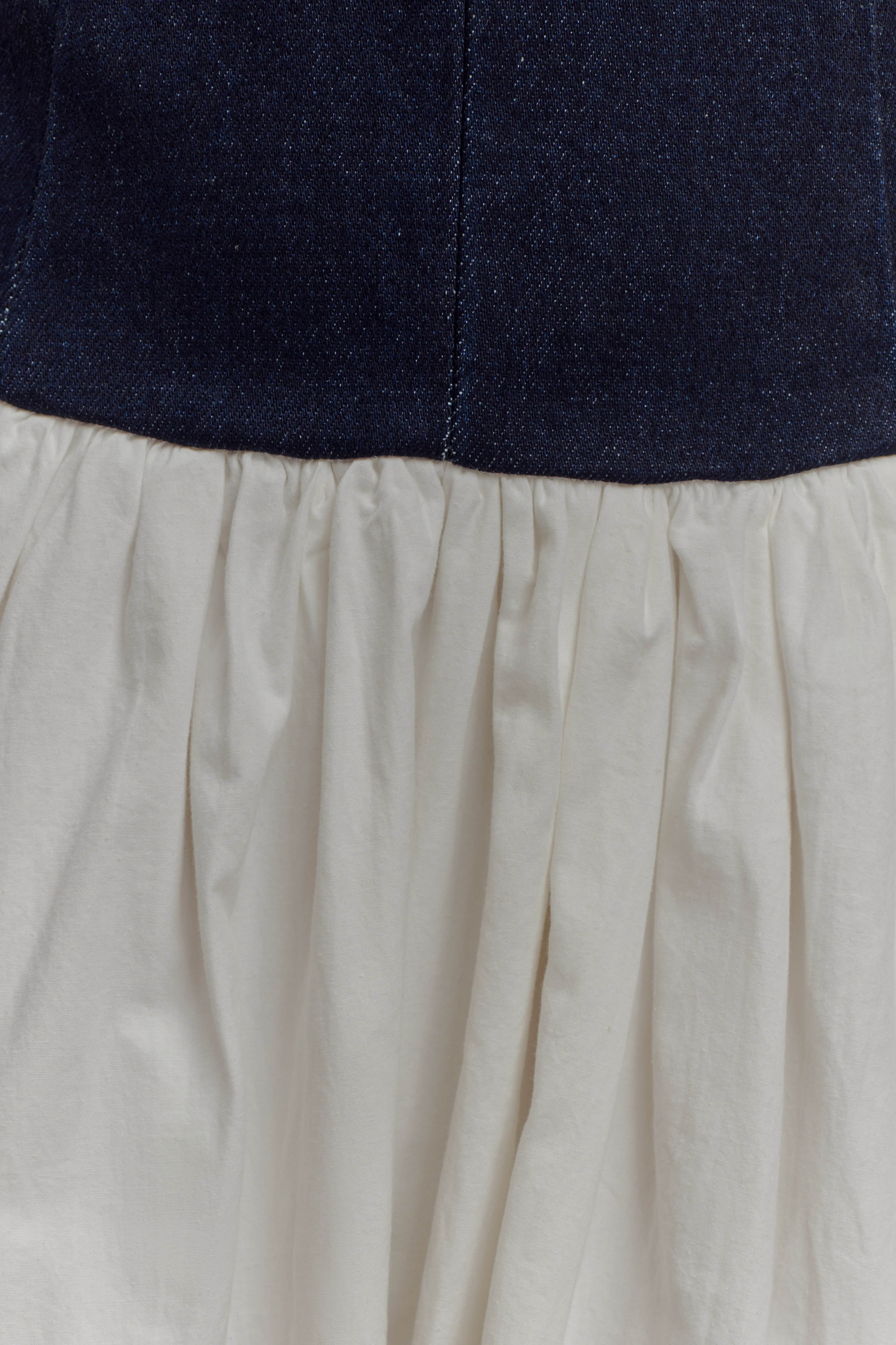 Ashwin Denim Cotton Midi Dress - Indigo Blue - Image 5