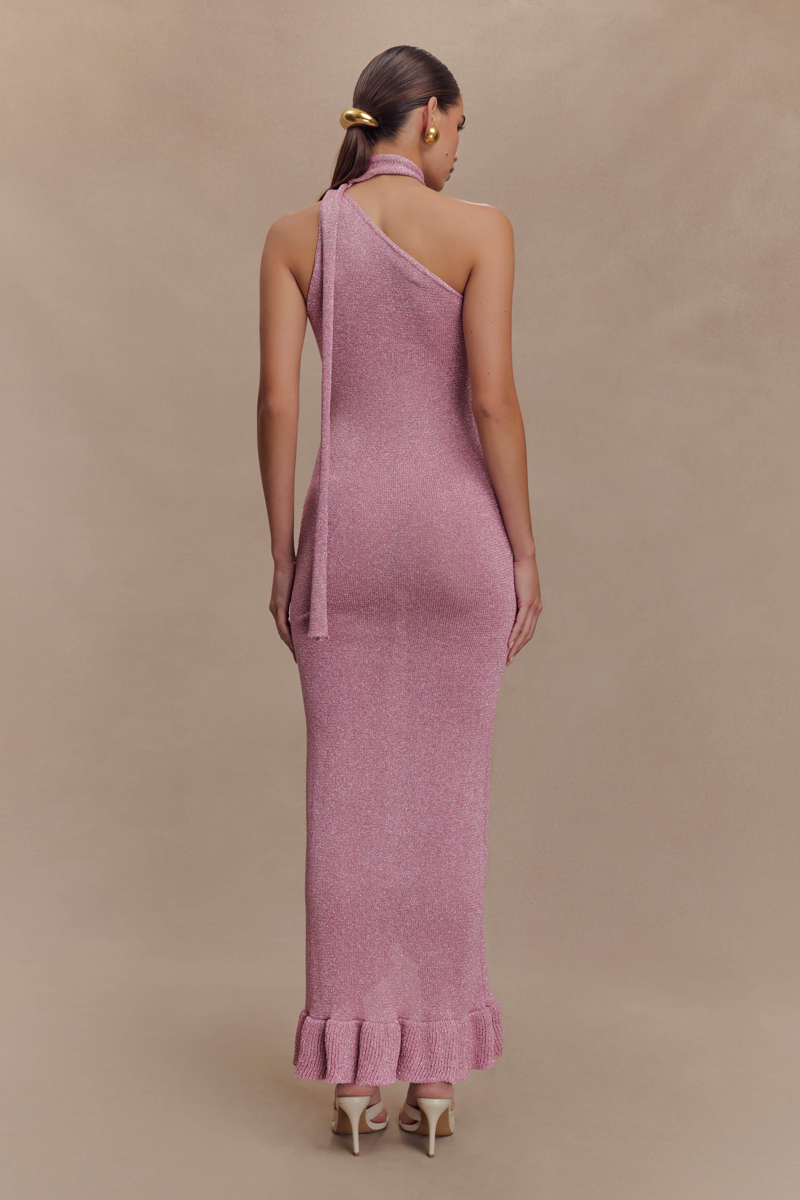 Alternative view of Celestino Floral Metallic Knit Maxi Dress - Pink
