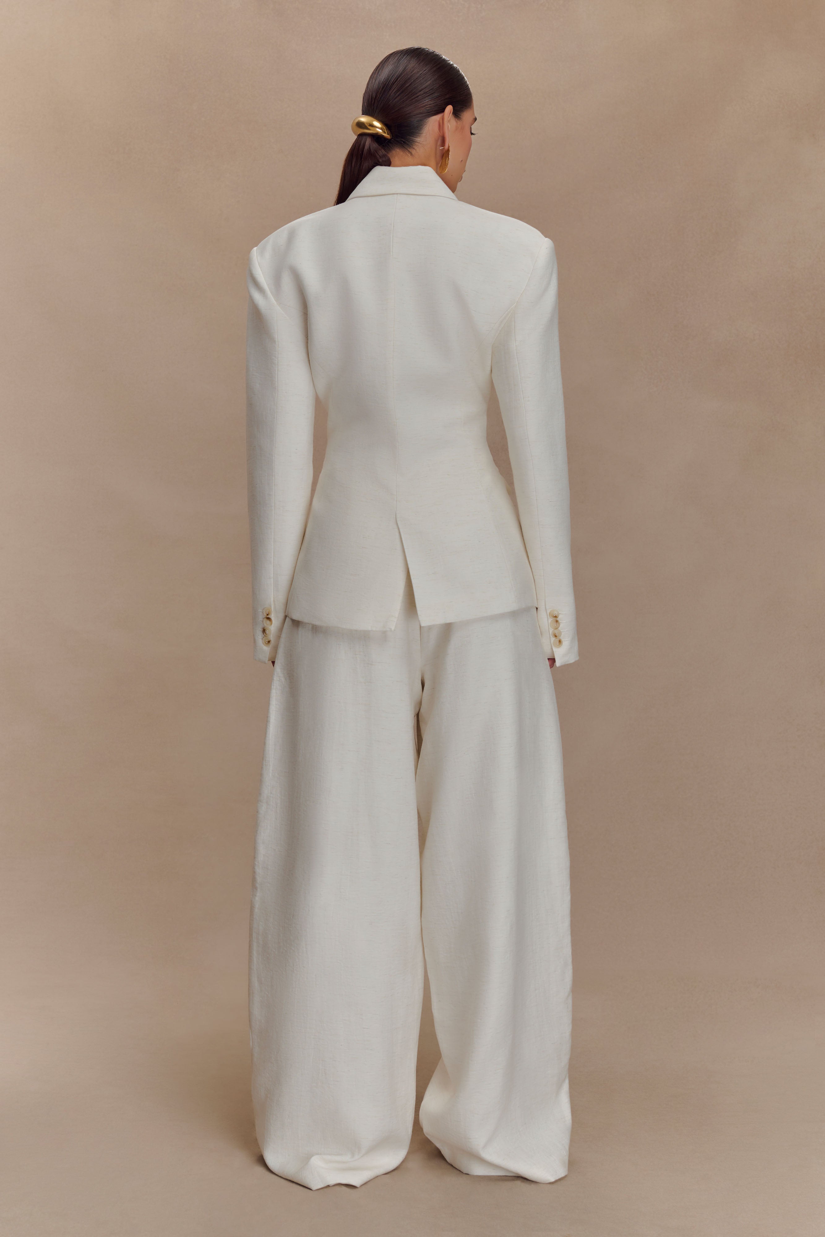 Cyrene Linen Wide Leg Pants - Oat Marle - Image 5