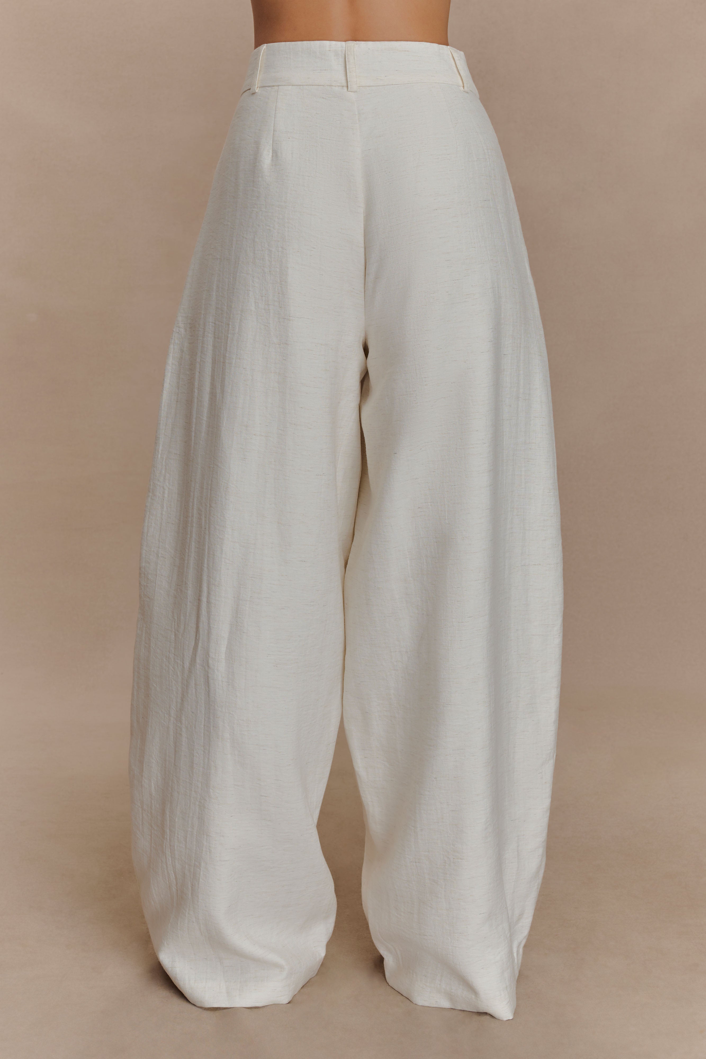 Alternative view of Cyrene Linen Wide Leg Pants - Oat Marle