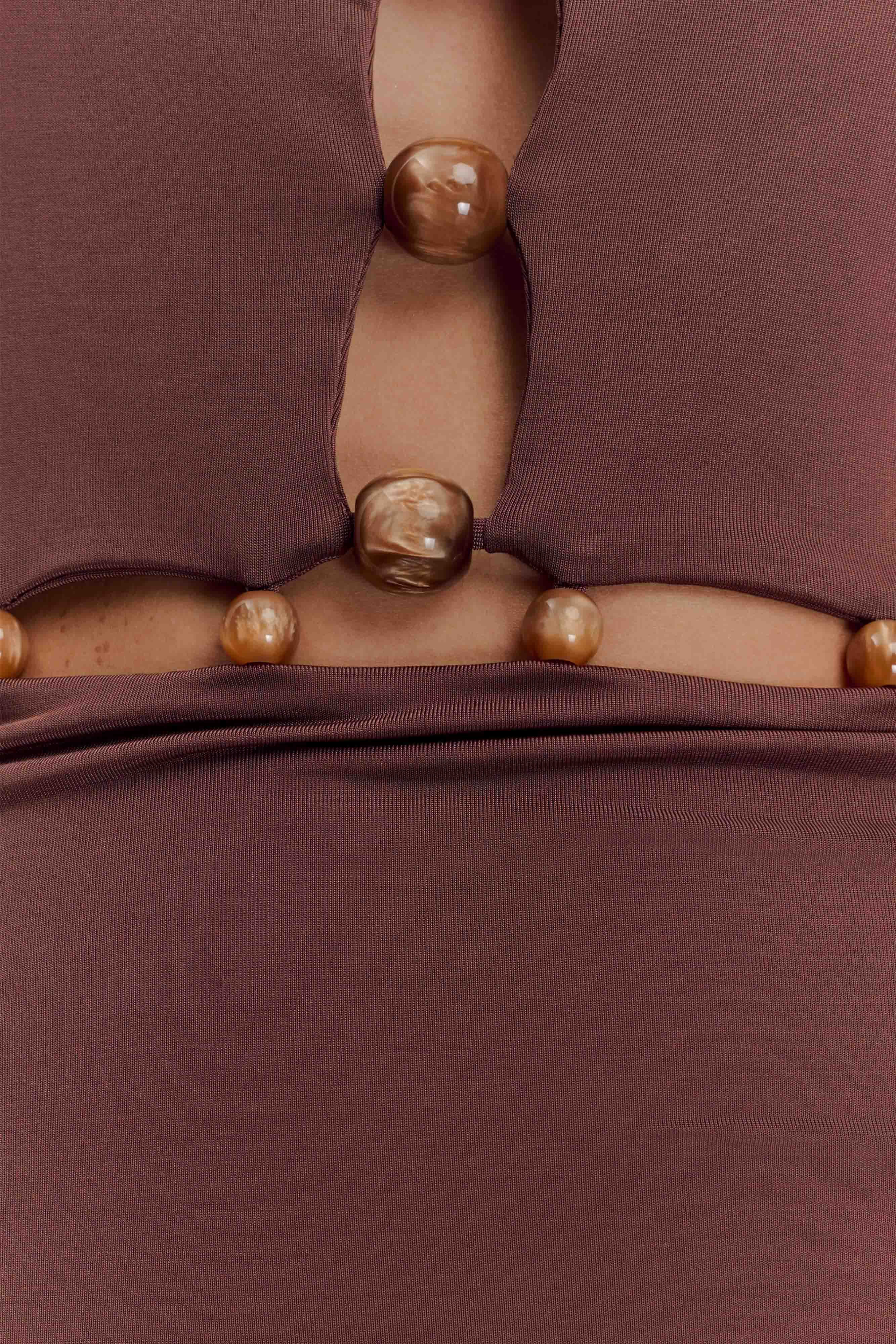 Alternative view of Albion Beaded Slinky Maxi Dress - Chocolate