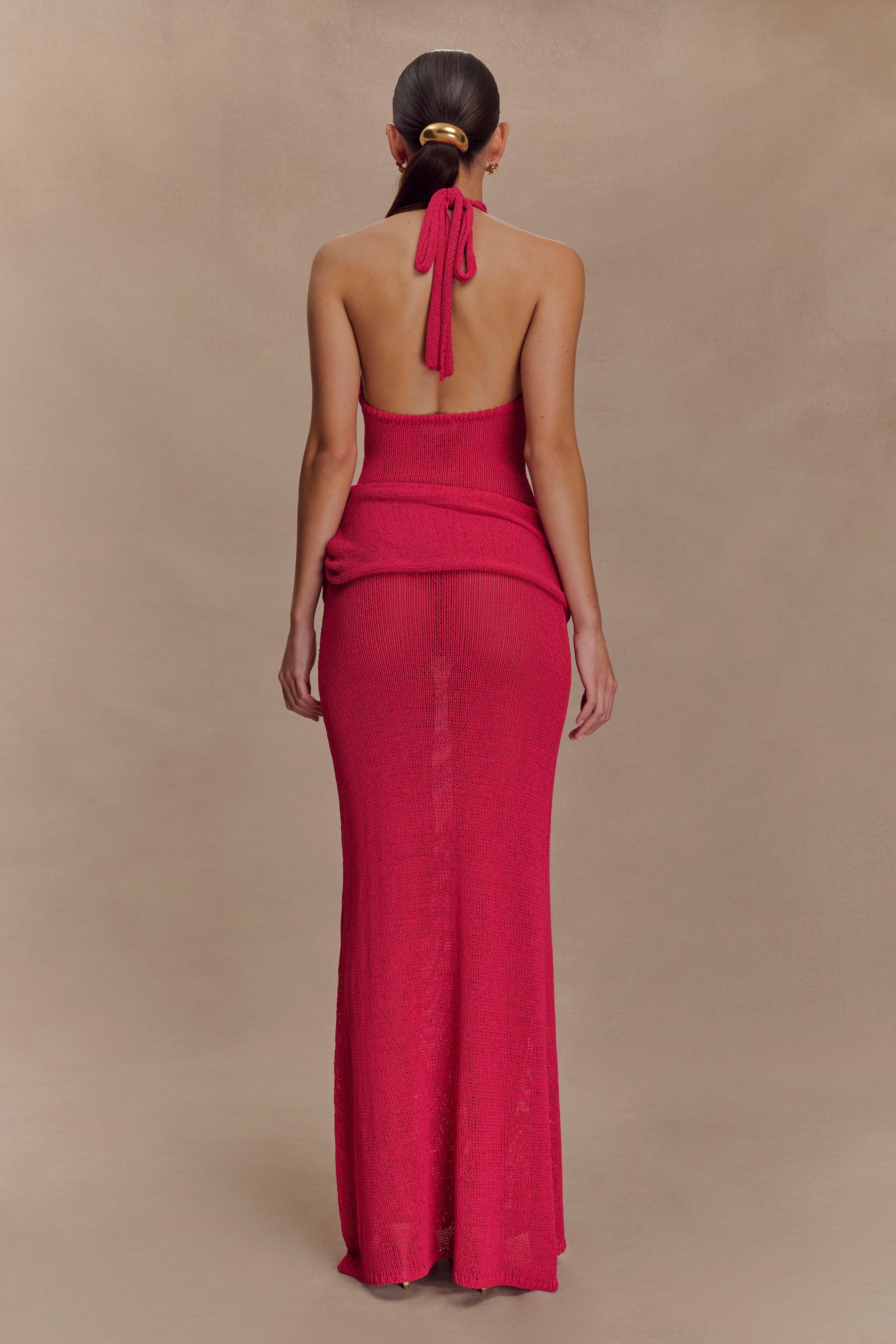 Alternative view of Reece Halter Knit Maxi Dress - Dragonfruit
