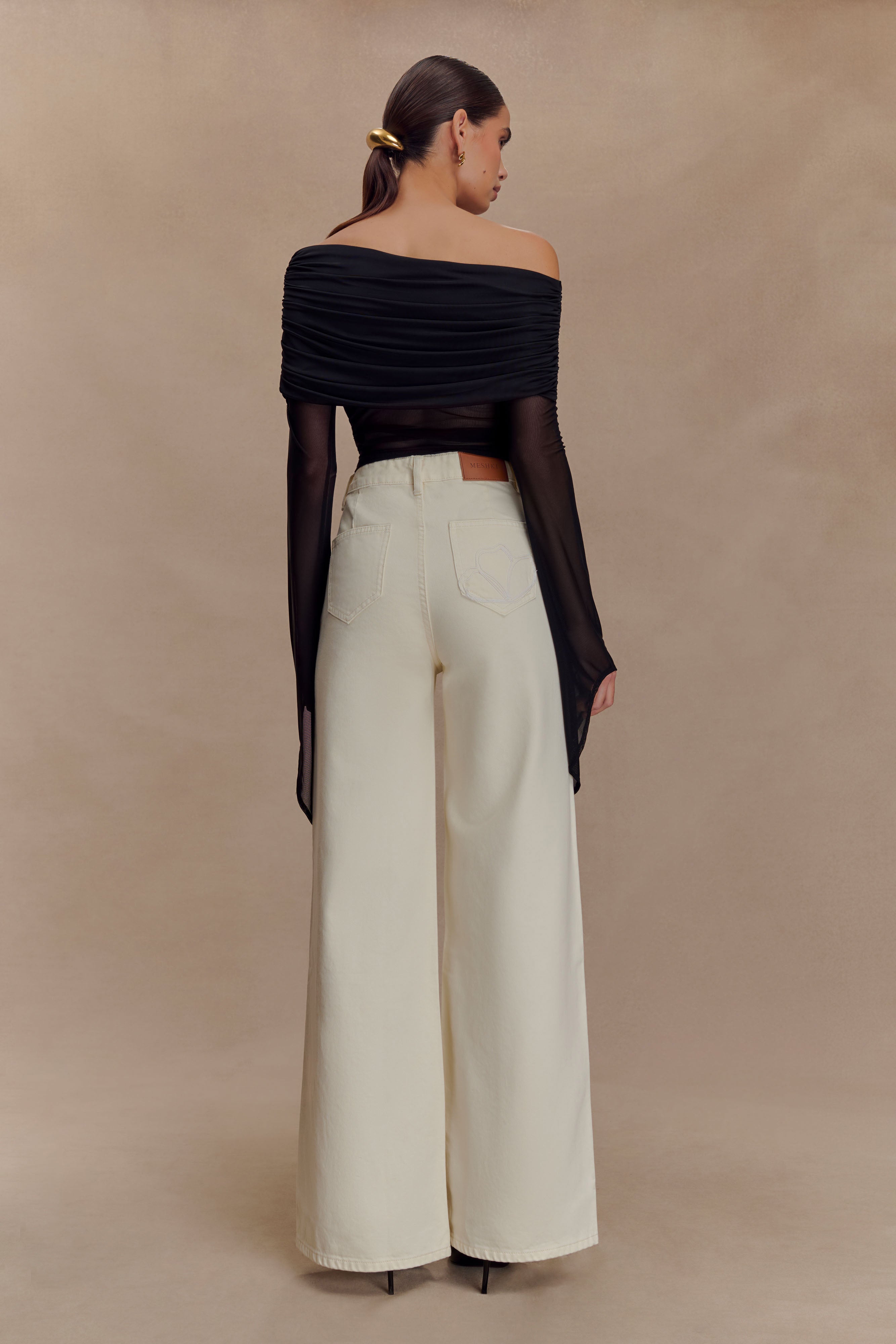 Dahlia One Shoulder Top - Black - Image 5