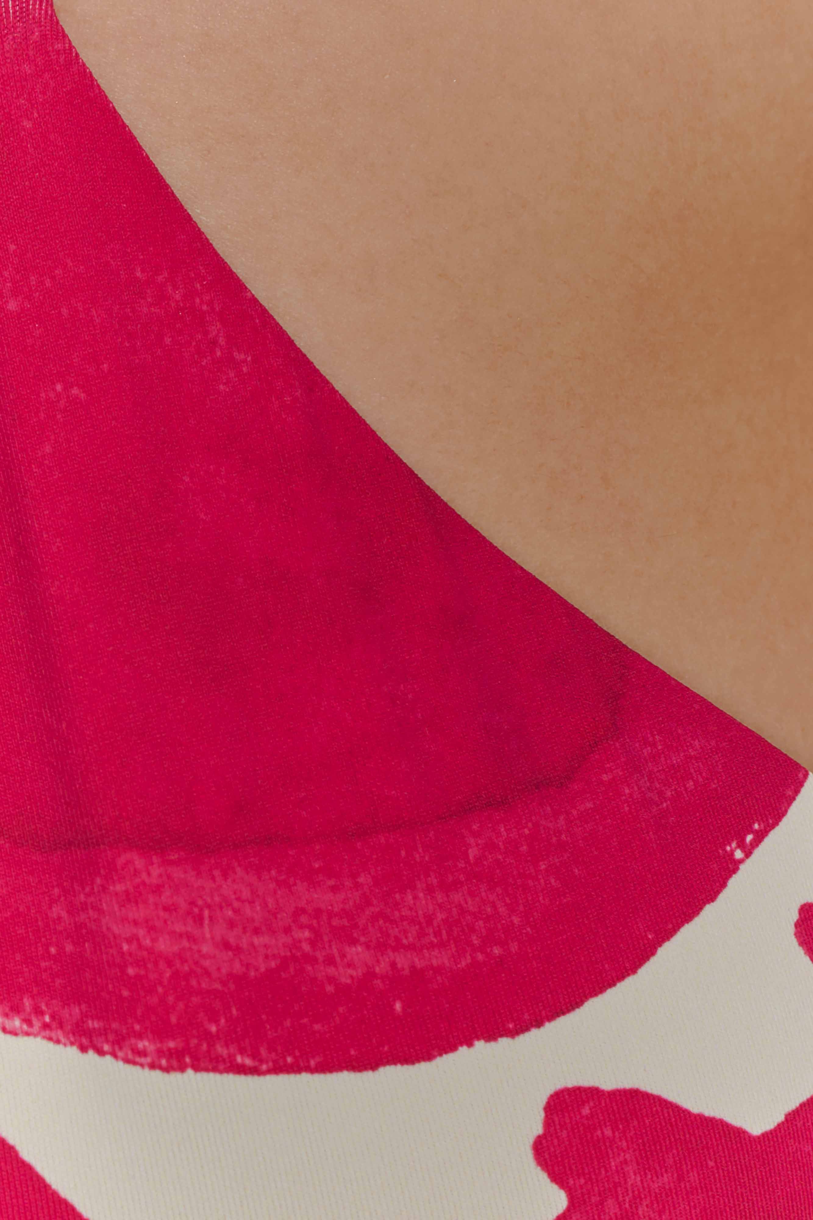 Marquise Bikini Top - Dragonfruit Deco Fleur Print - Image 5