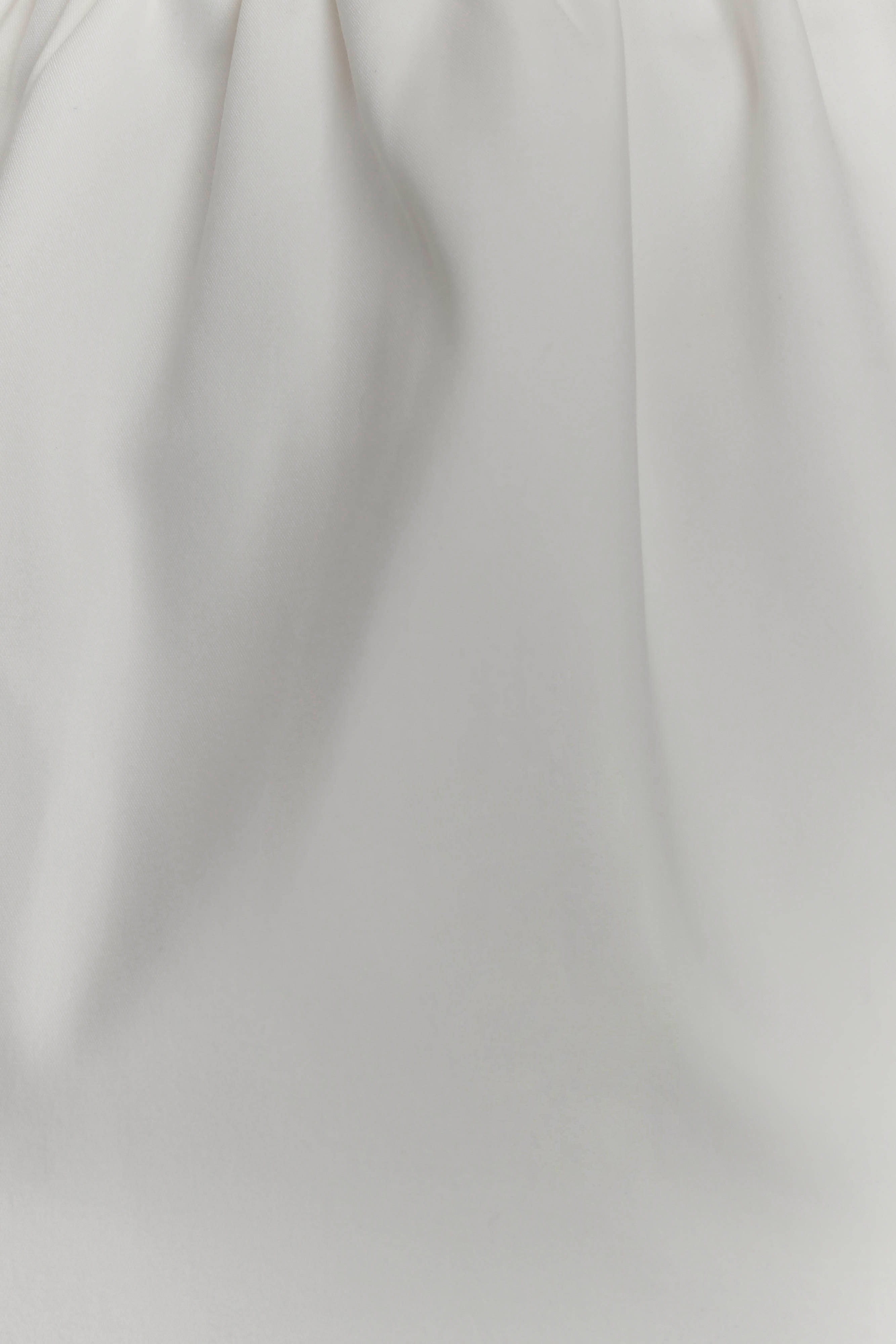 Ariana Pleated Neck Mini Dress - Ivory - Image 6
