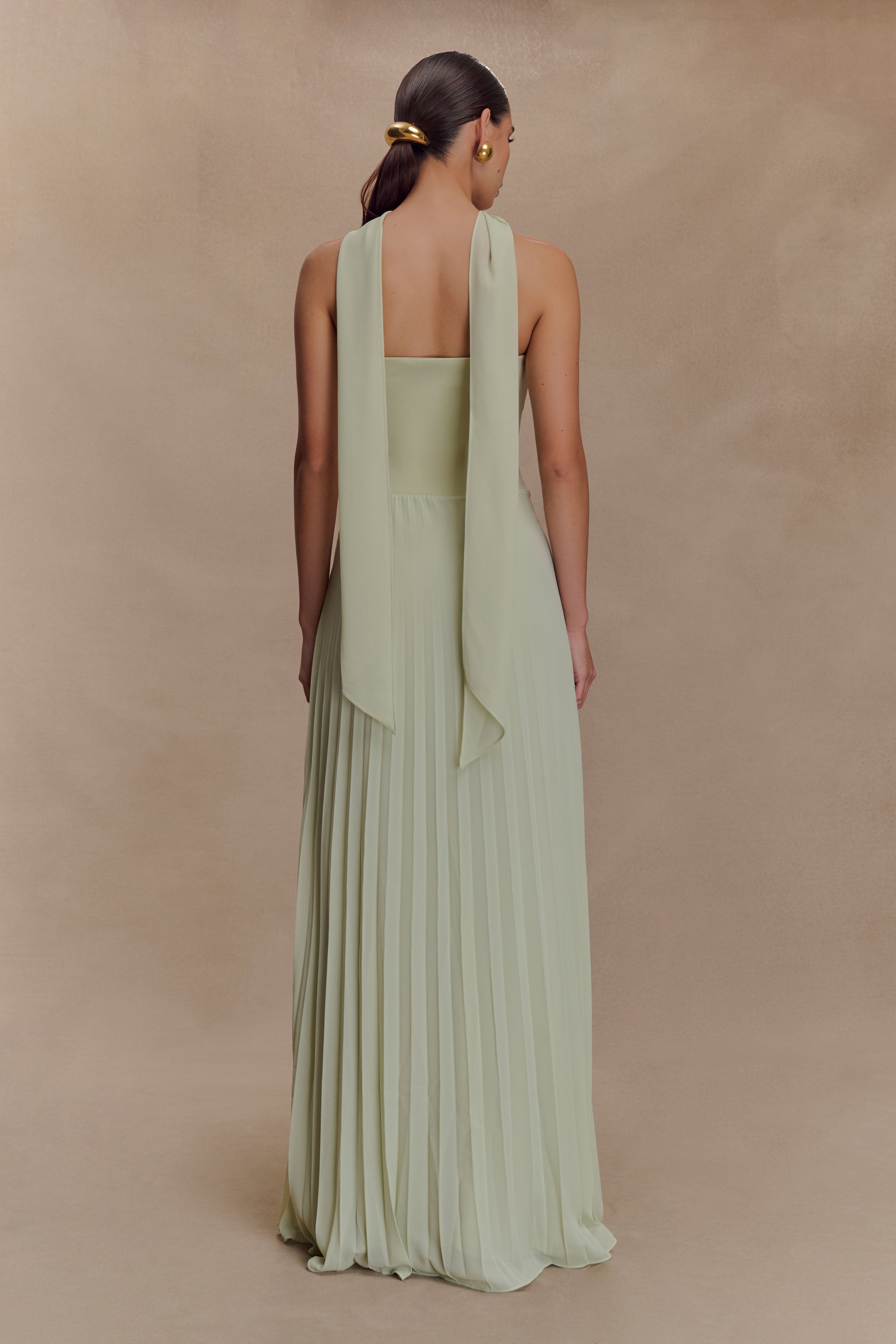 Alternative view of Caira Chiffon Scarf Maxi Dress - Sage