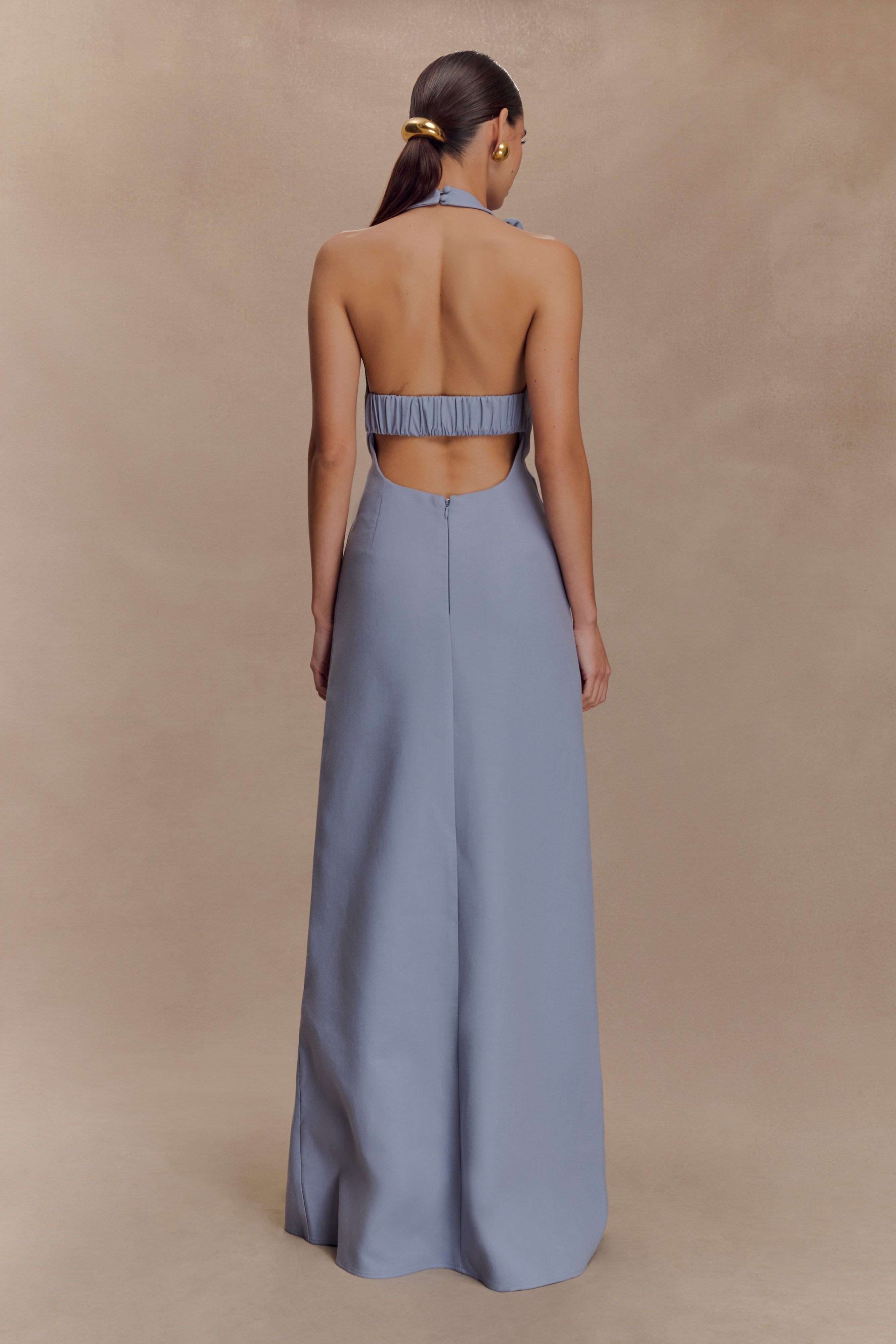 Alternative view of Carolyn Linen Bubble Maxi Dress - Misty Blue