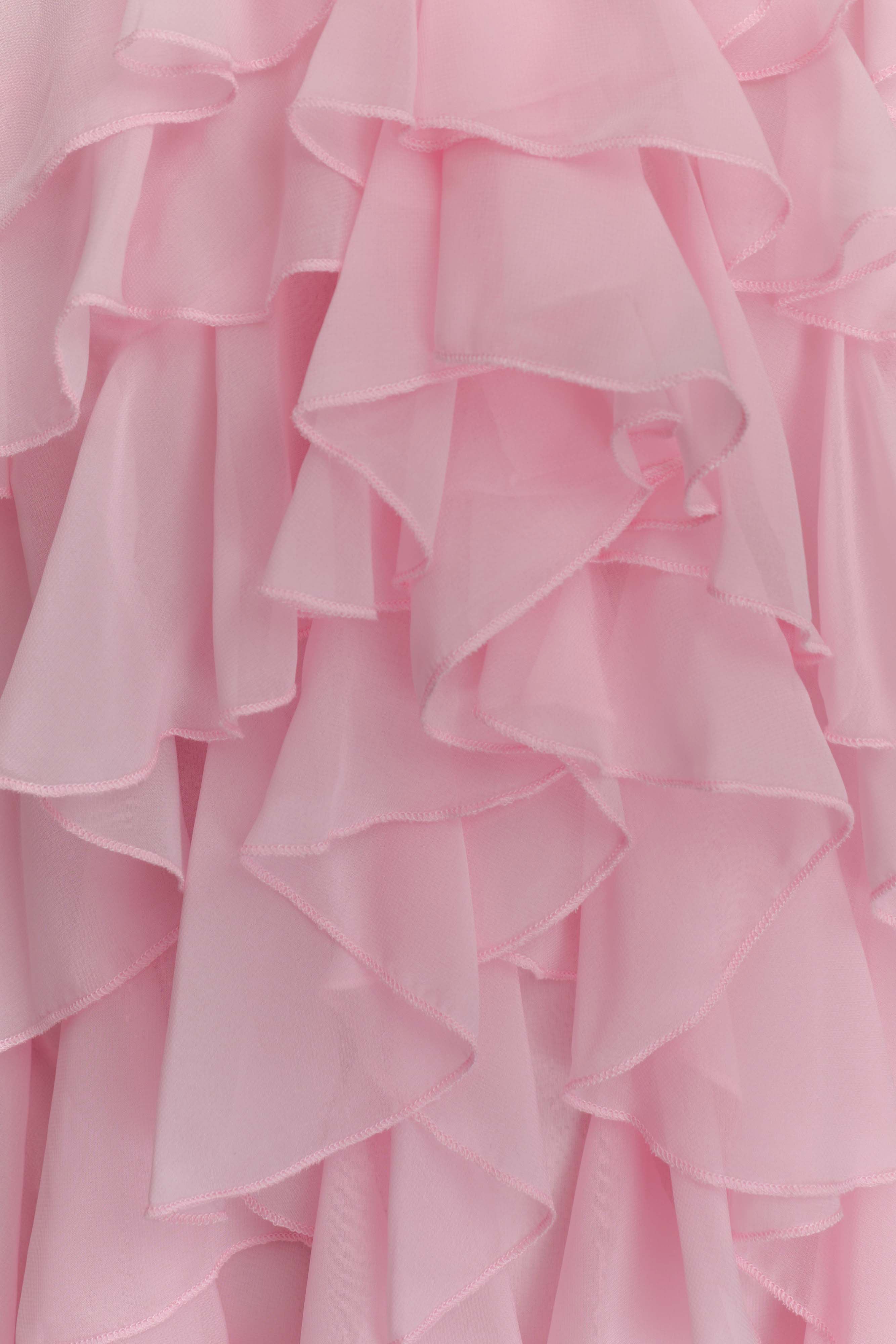 Marigold Ruffle Halter Mini Dress - Powder Pink - Image 7