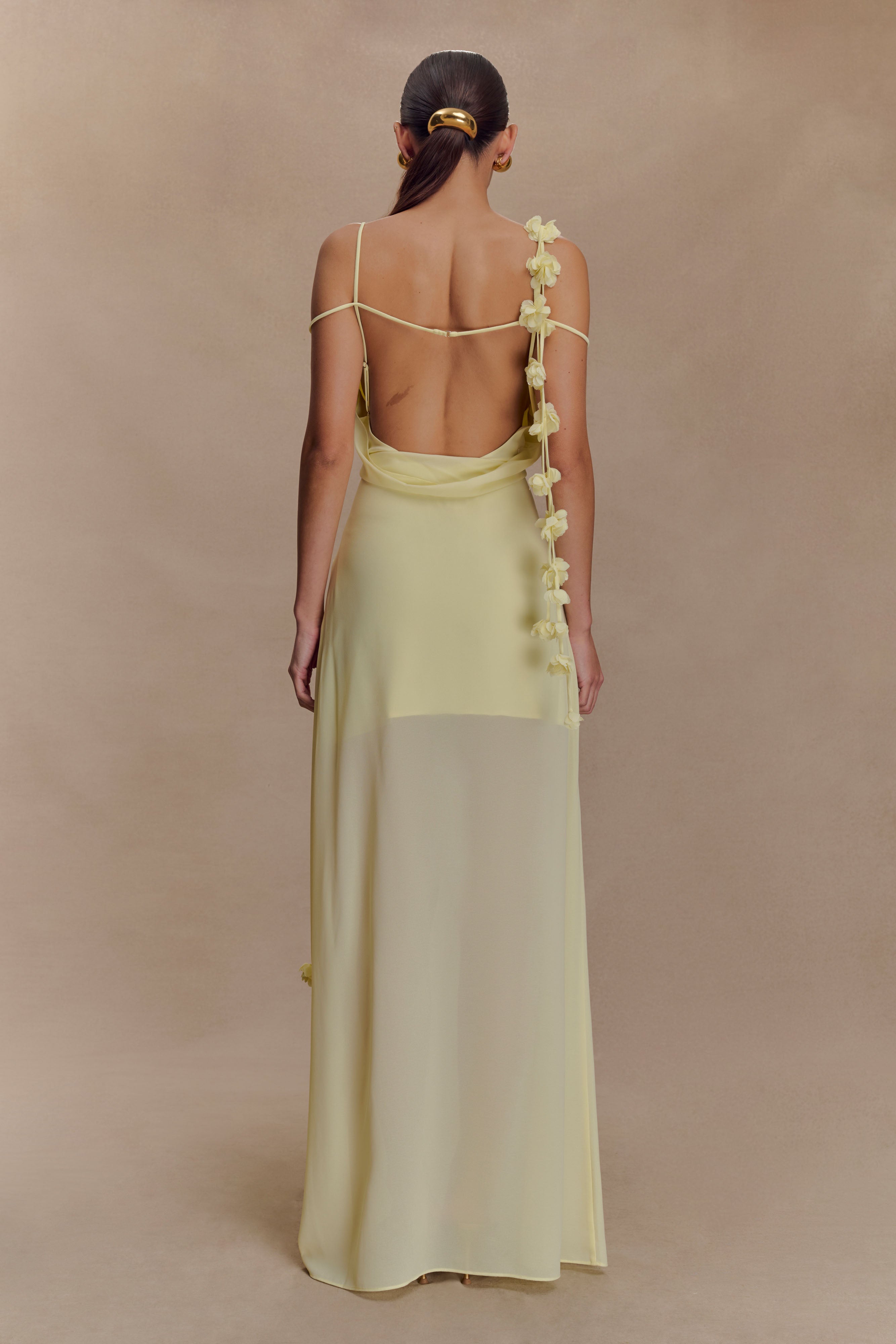 Alternative view of Rosalie Floral Chiffon Maxi Dress - Pastel Lemon