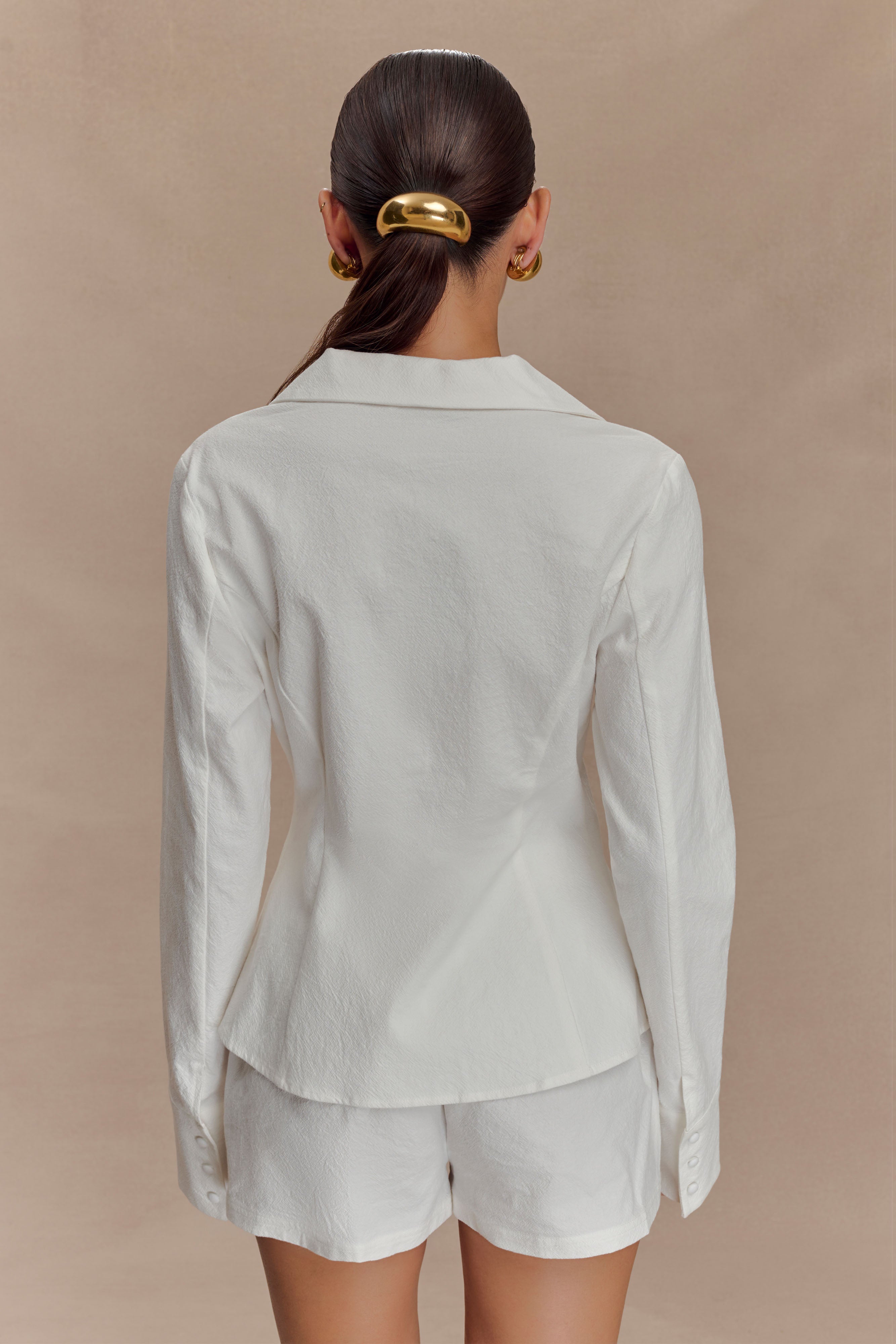 Annalee Cotton Beaded Tie Shirt - White - Image 2