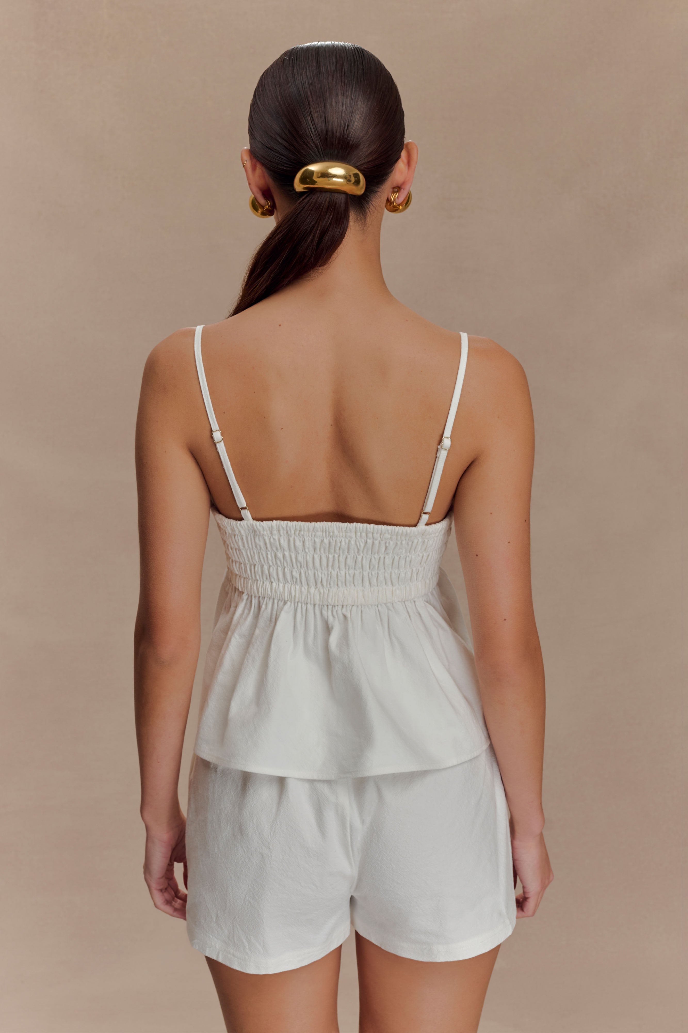 Alternative view of Janayia Cotton Beaded Top - White