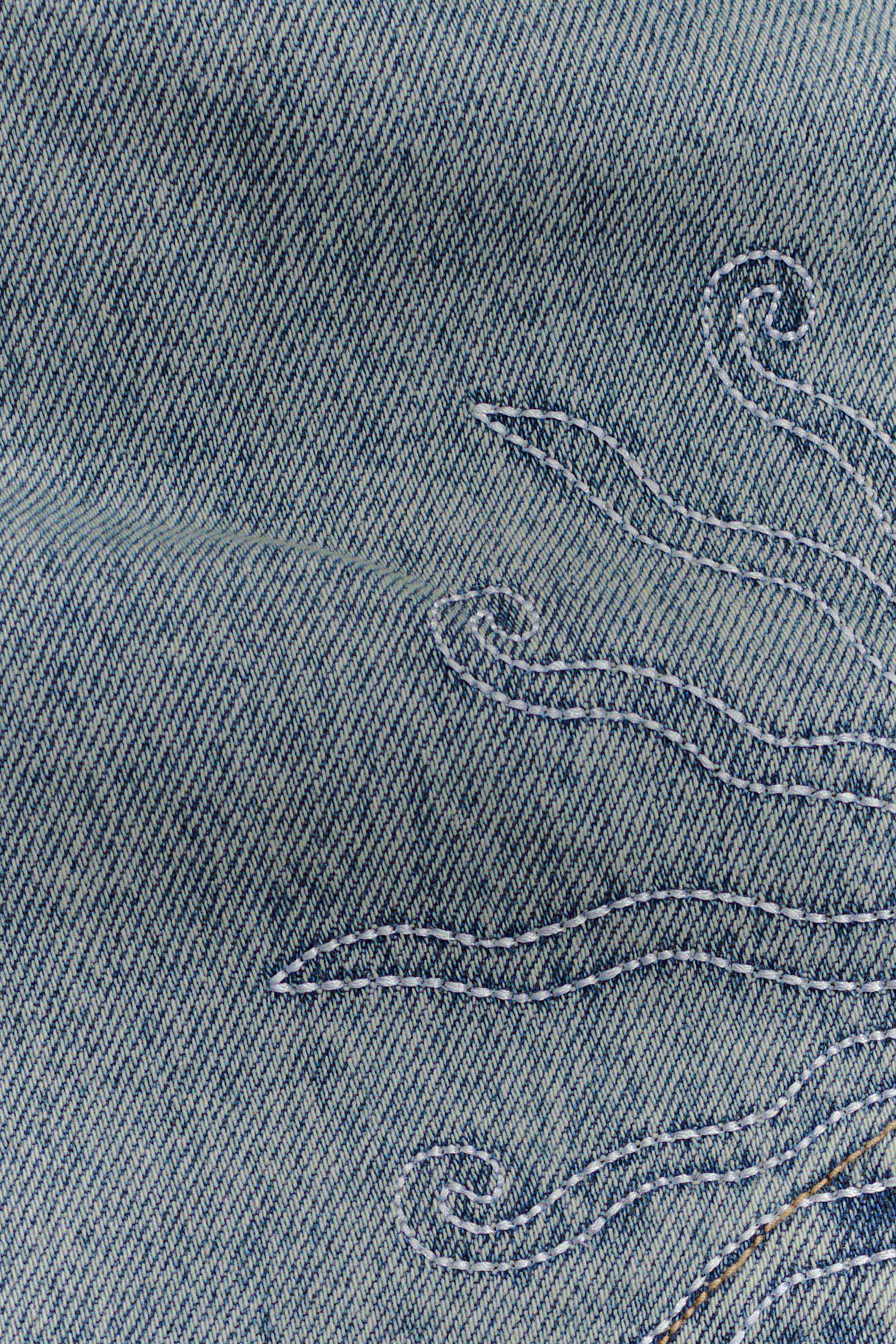 Alessia Embroidered Denim Mini Skirt - Light Vintage - Image 7