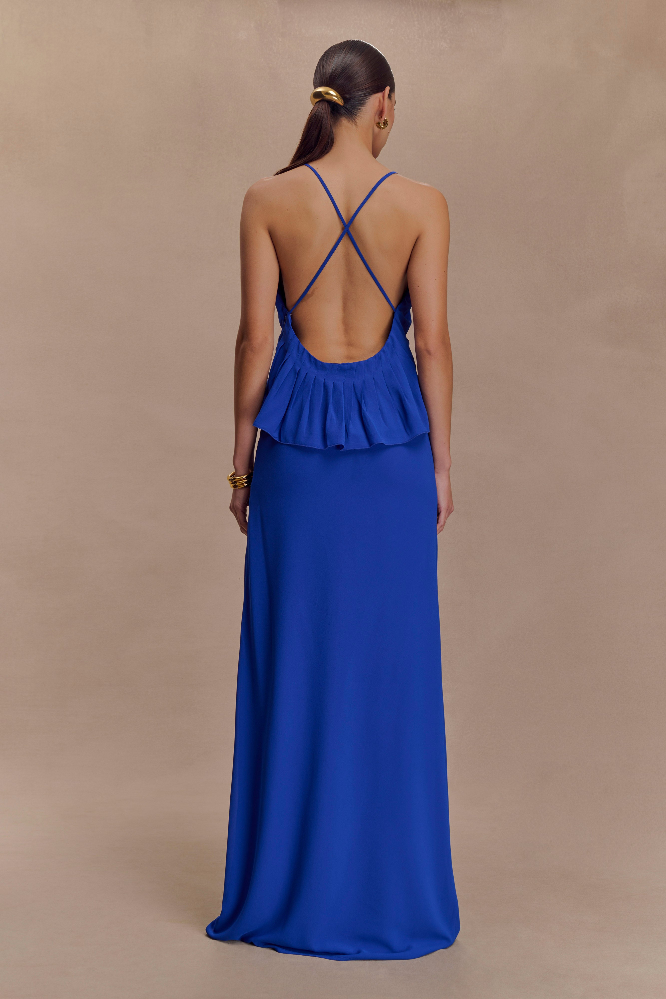 Korra Chiffon Halter Top - Cobalt Blue - Image 3