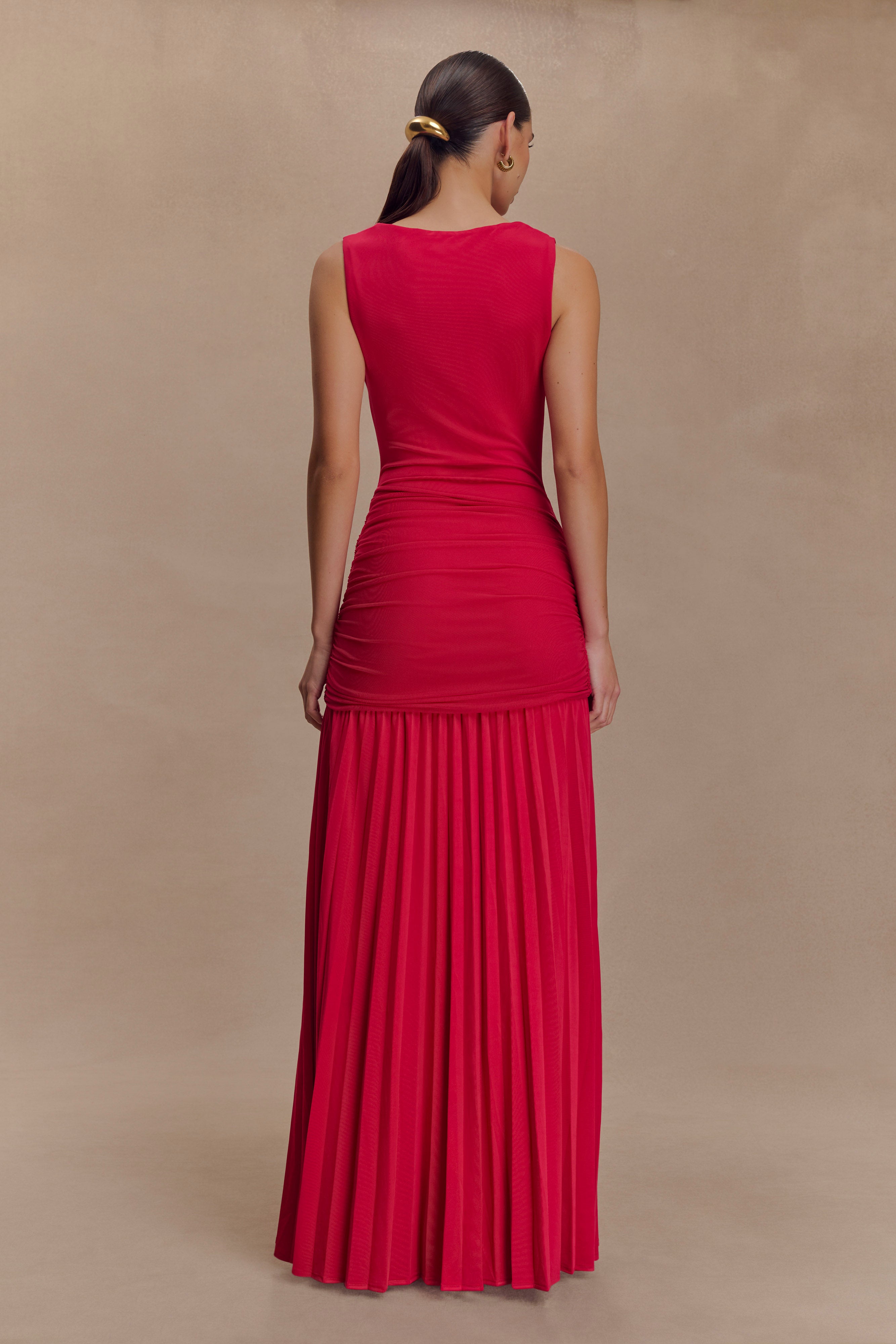 Alternative view of Dania Cowl Neck Slinky Maxi Dress - Fuchsia Pink