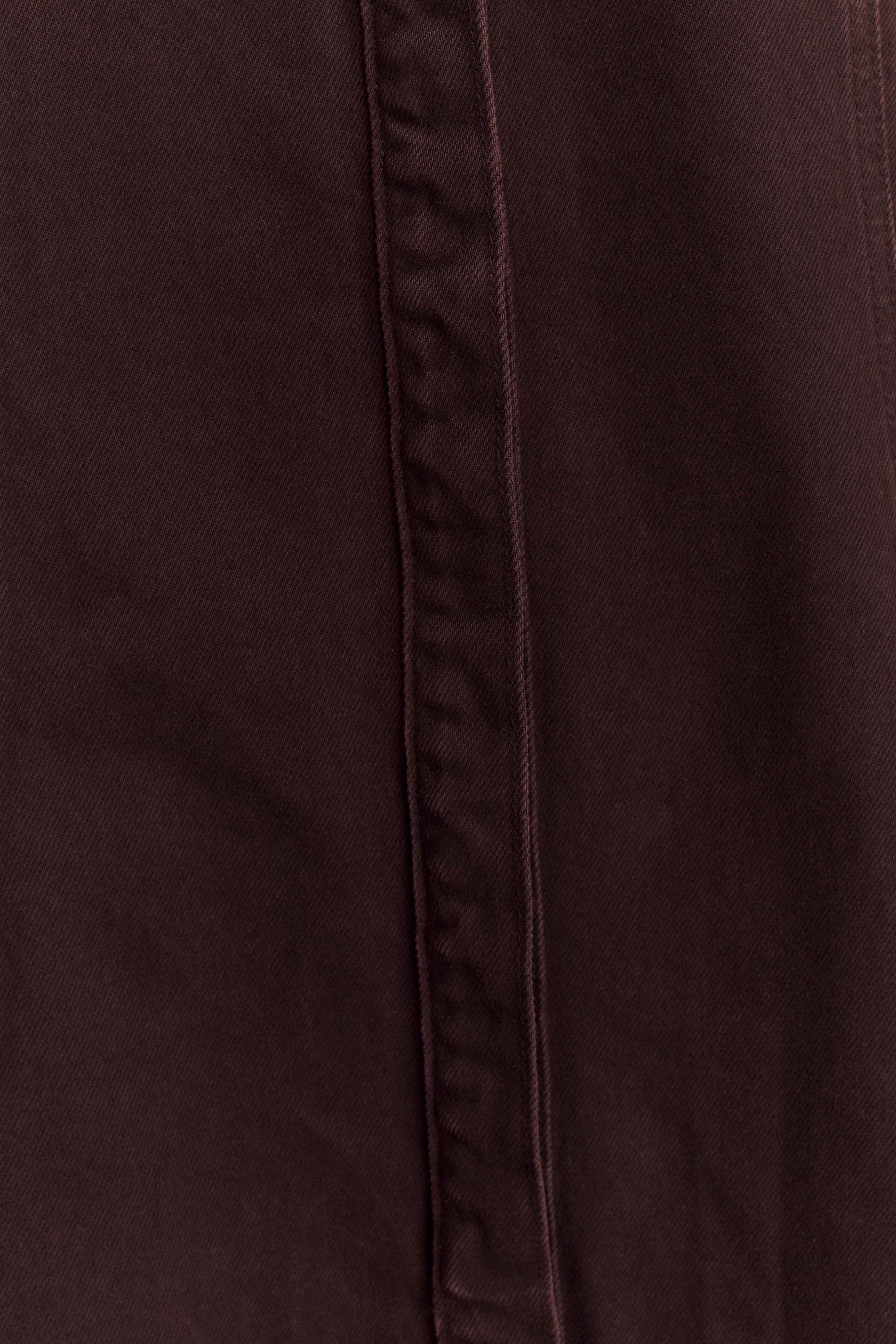 Maya Oversized Denim Shirt - Chocolate - Image 9