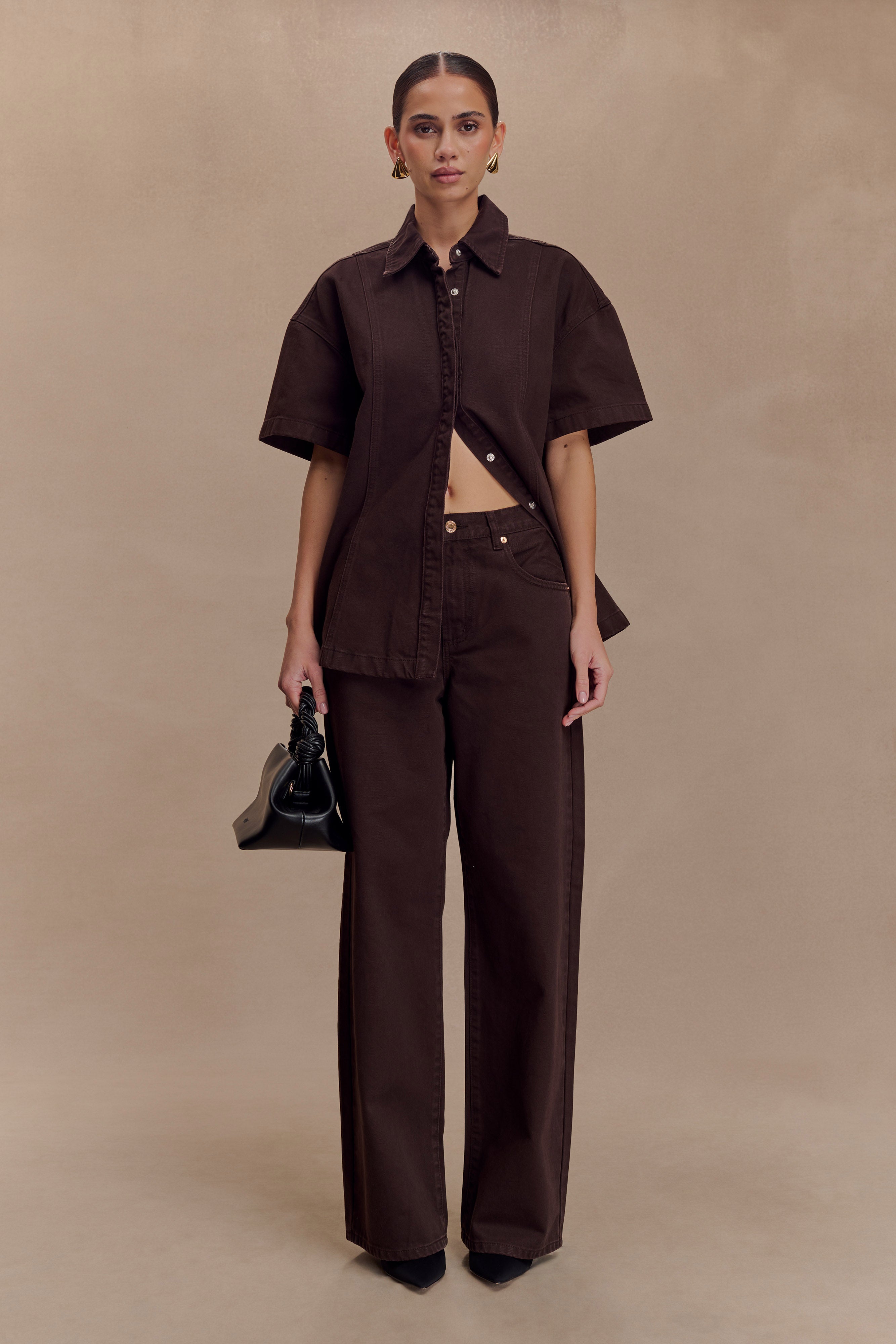 Mannon Mid Rise Denim Jeans - Chocolate - Image 5