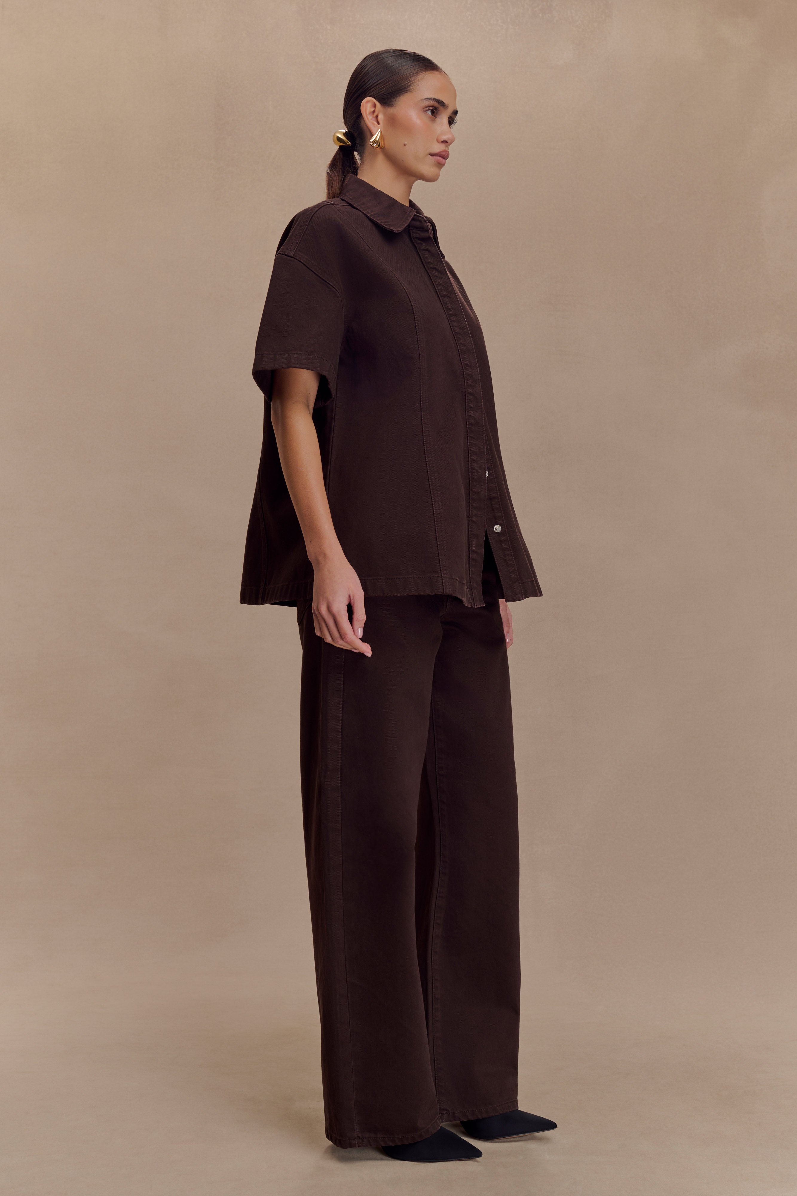 Mannon Mid Rise Denim Jeans - Chocolate - Image 4