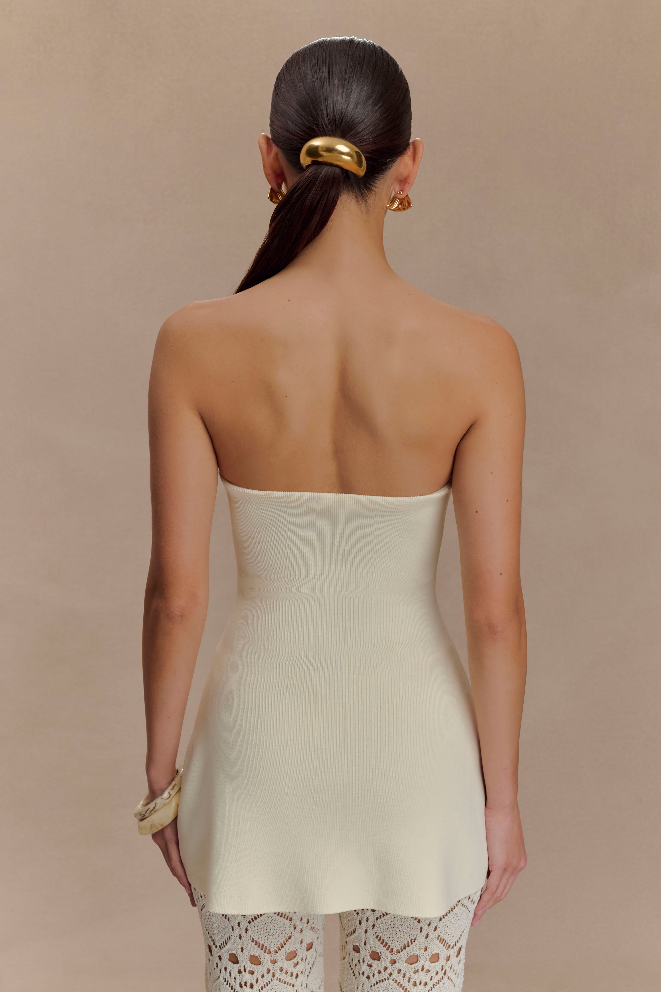 Alternative view of Anette Bandage Knit Strapless Top - Ivory
