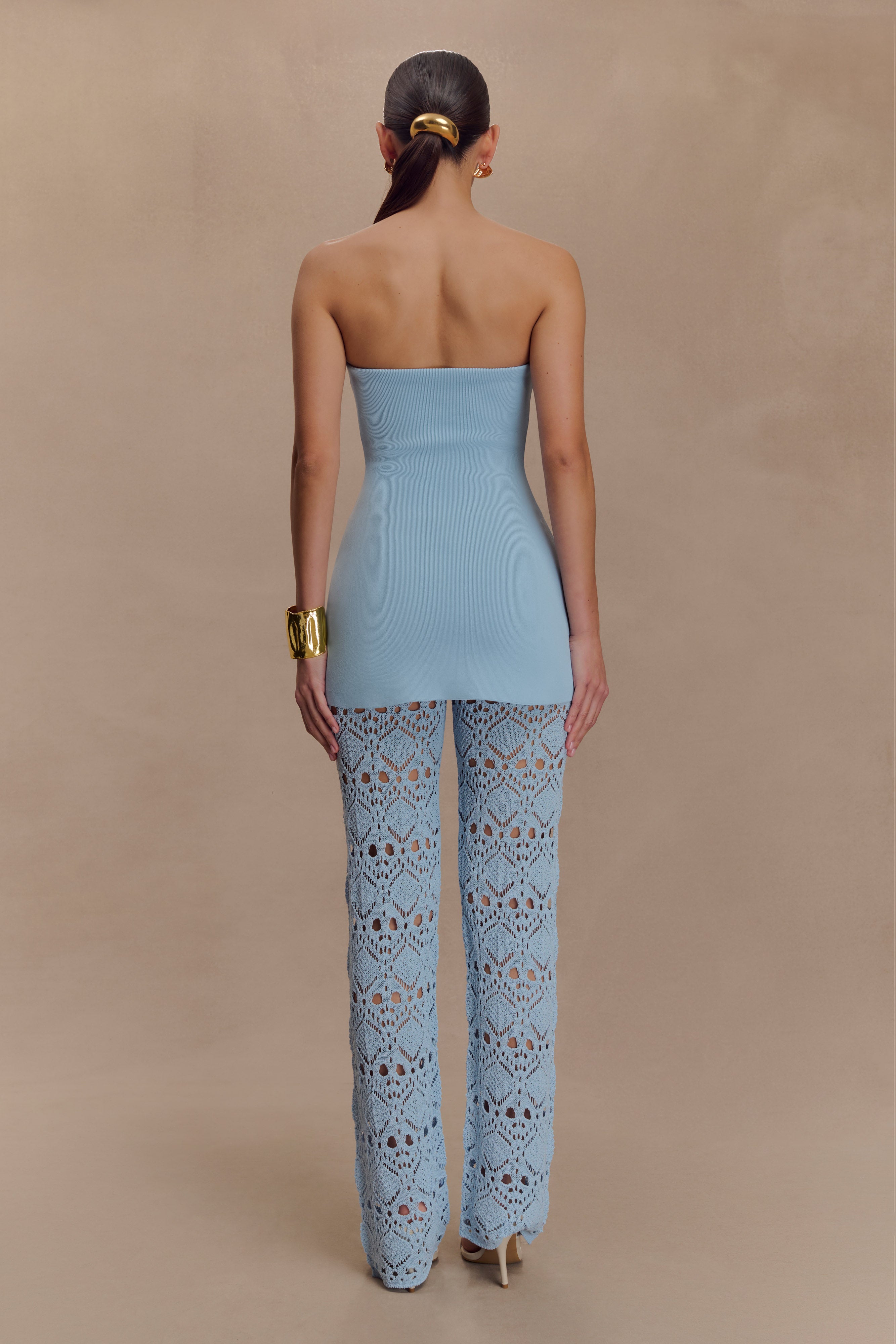 Alternative view of Trena Crochet Knit Pants - Sky Blue