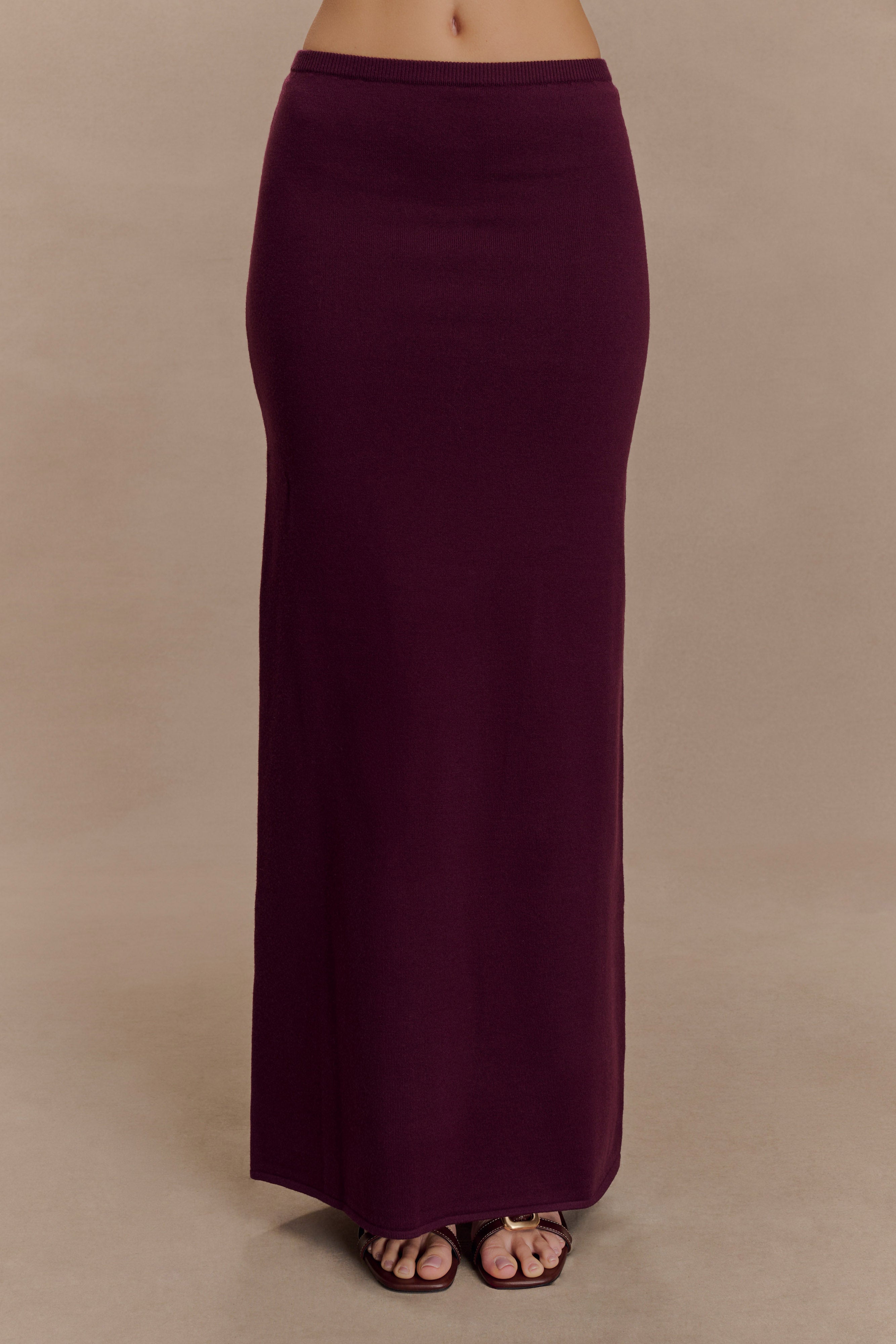 Miles Knit Maxi Skirt - Plum - Image 4