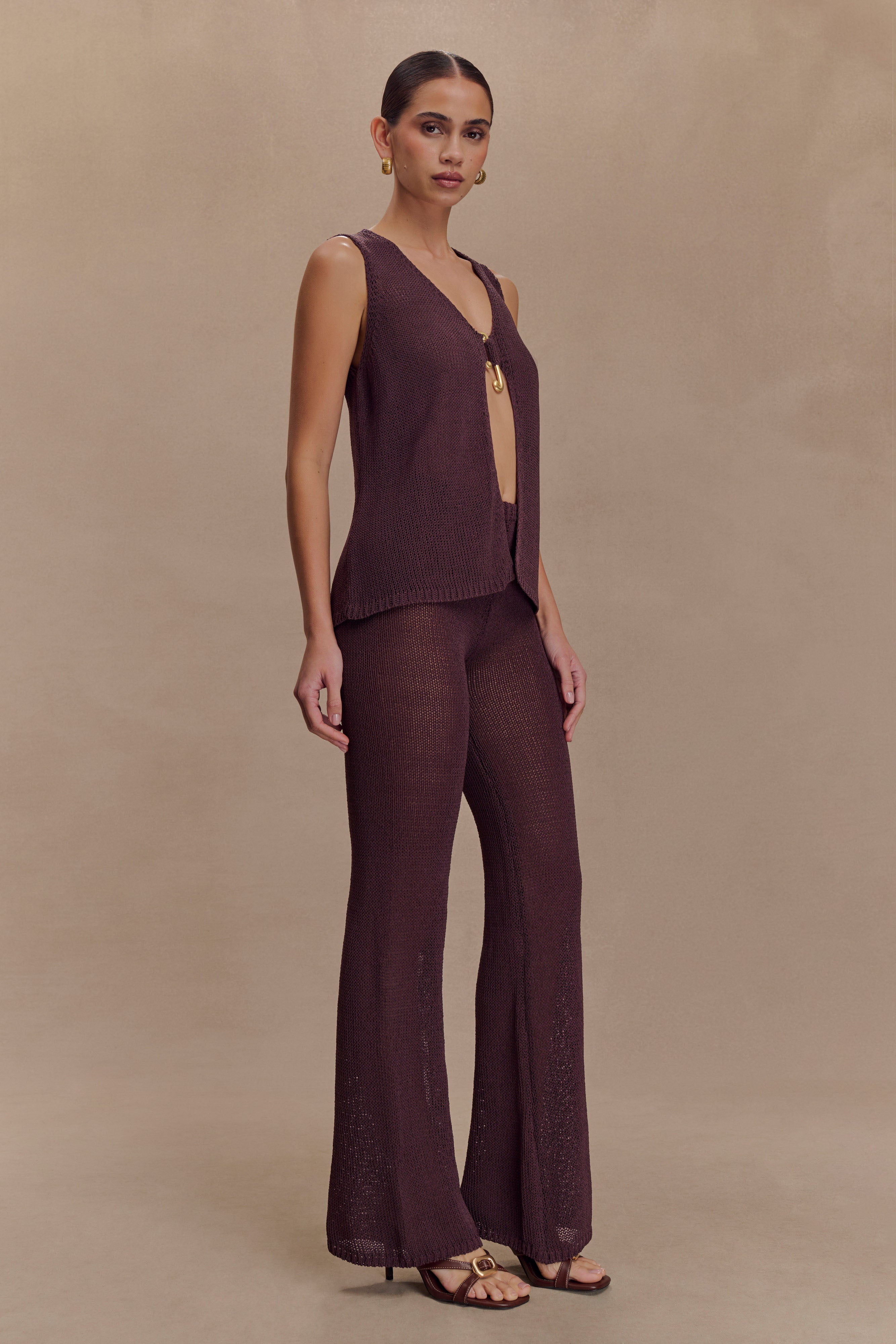 Malani Knit Top With Hardware - Chocolate - Image 4