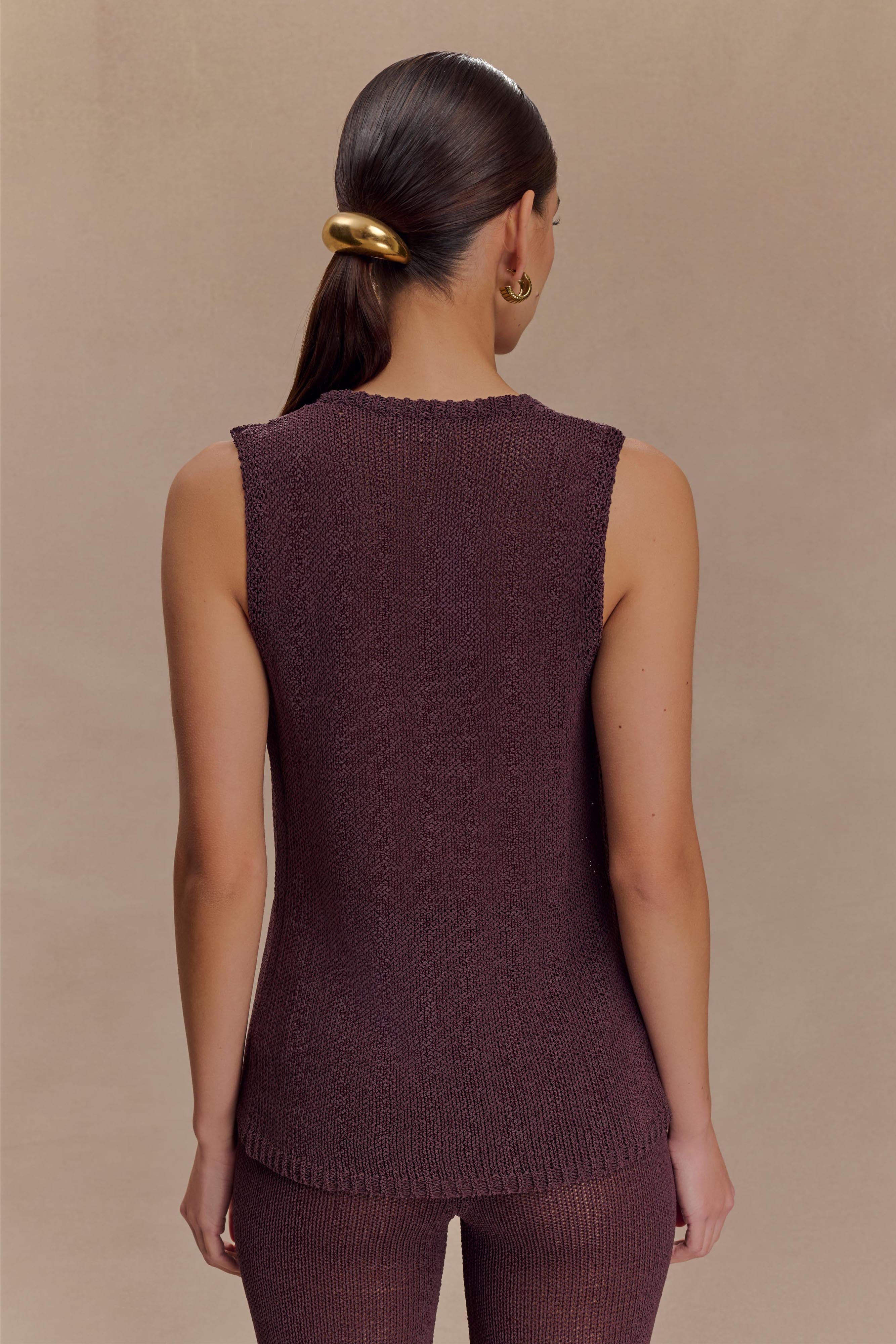 Alternative view of Malani Knit Top With Hardware - Chocolate